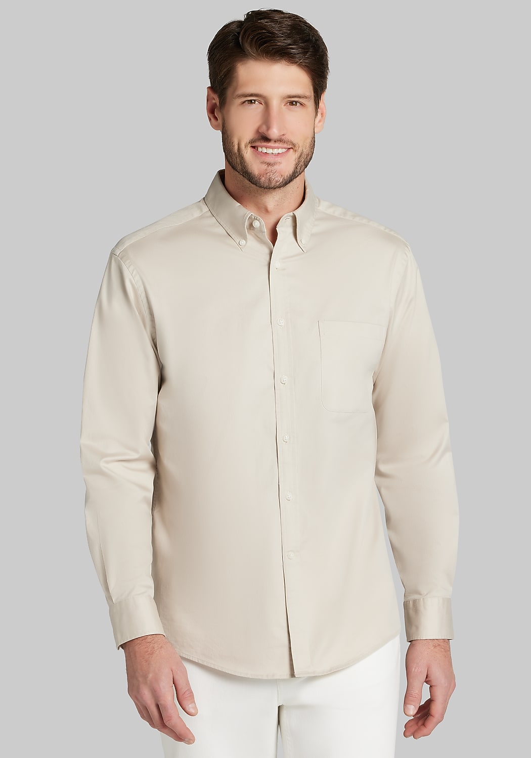Jos. A. Bank Tailored Fit Solid Twill Button Up Shirt - Big & Tall CLEARANCE