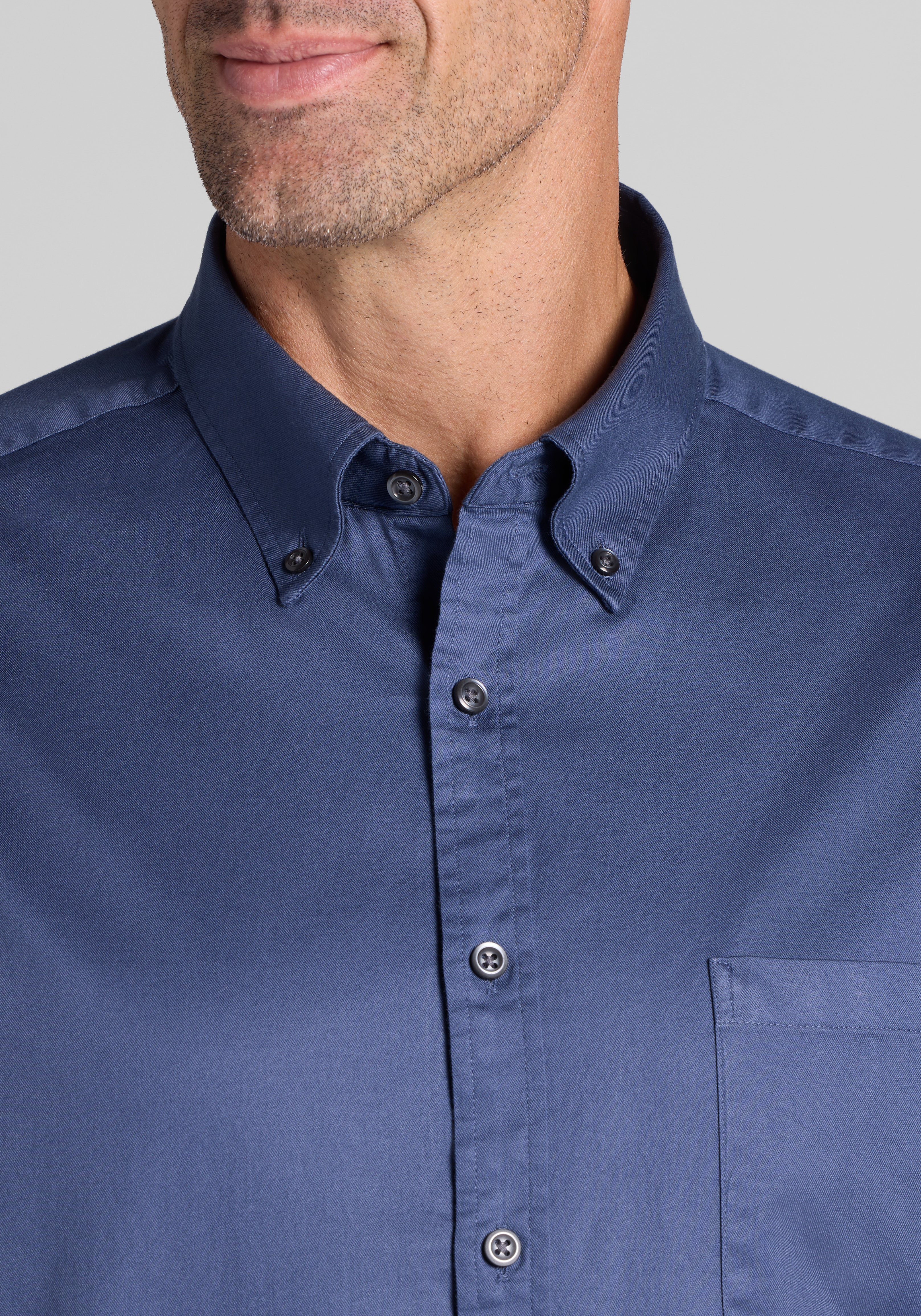 Jos. A. Bank Tailored Fit Solid Twill Button Up Shirt