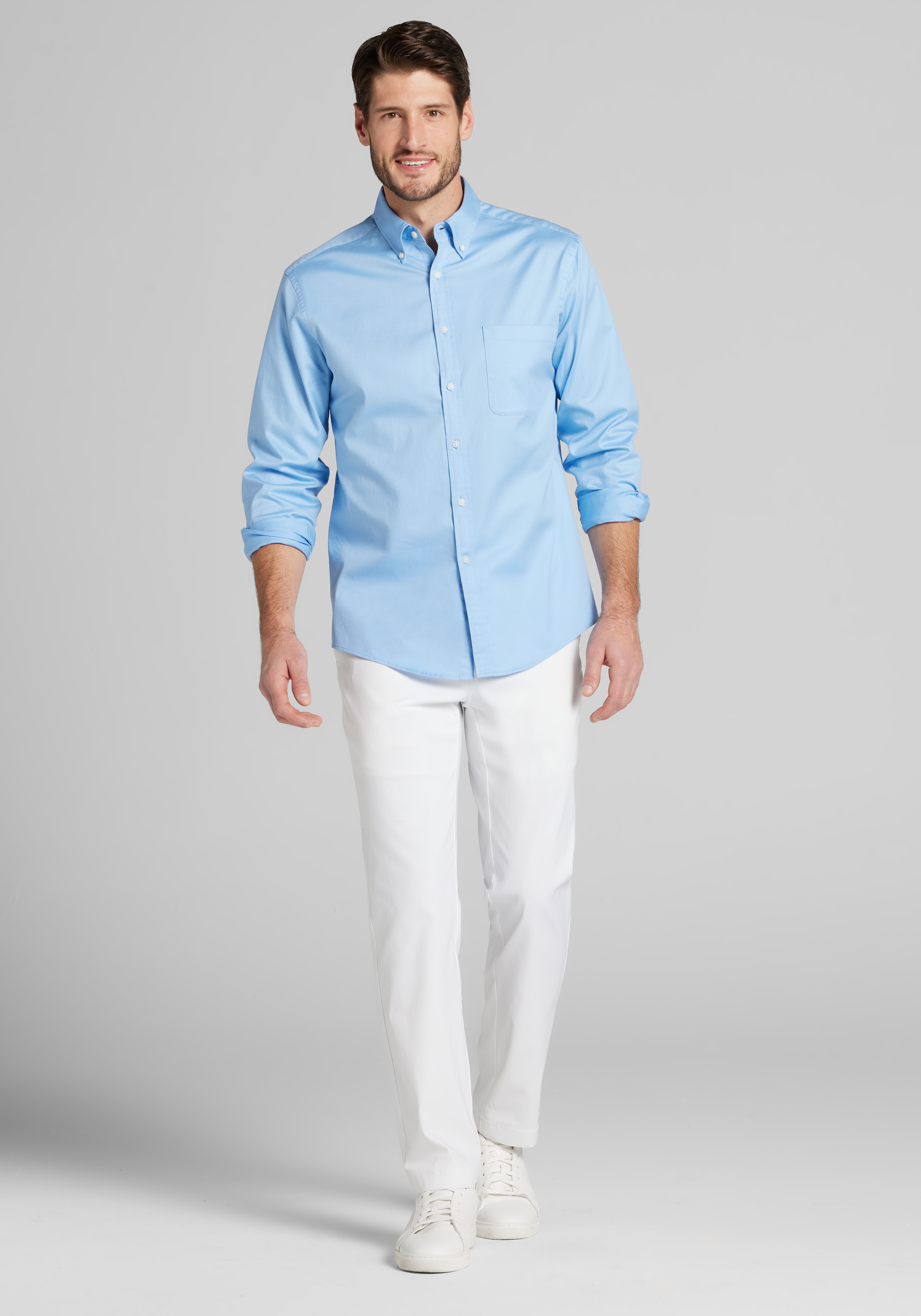Jos. A. Bank Tailored Fit Solid Twill Button Up Shirt - Big & Tall CLEARANCE