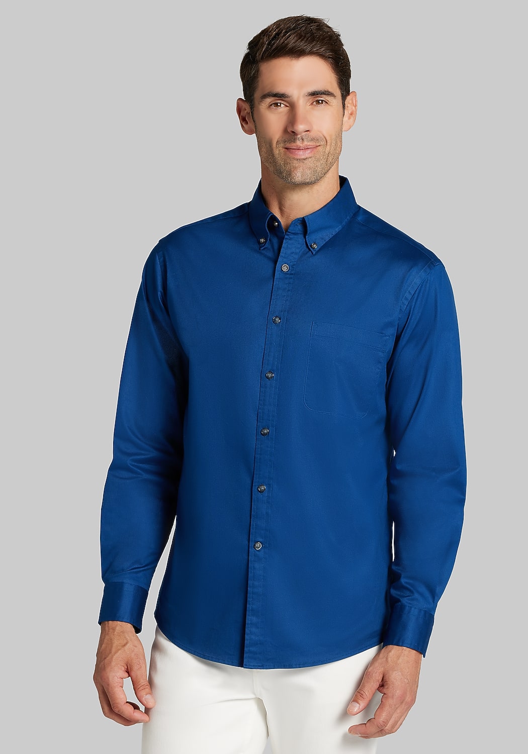 Jos. A. Bank Tailored Fit Solid Twill Button Up Shirt - Big & Tall CLEARANCE