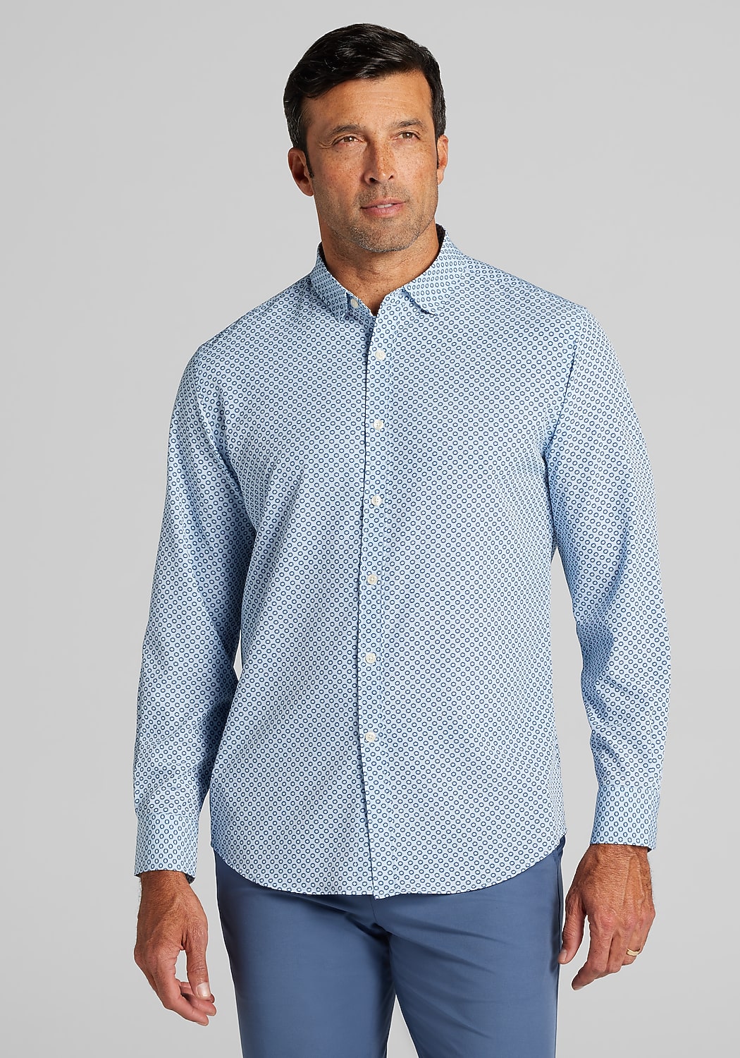 Traveler&reg; COOL<i>MOTION</i> Tailored Fit Sunburst Circle 4-Way Stretch Sportshirt