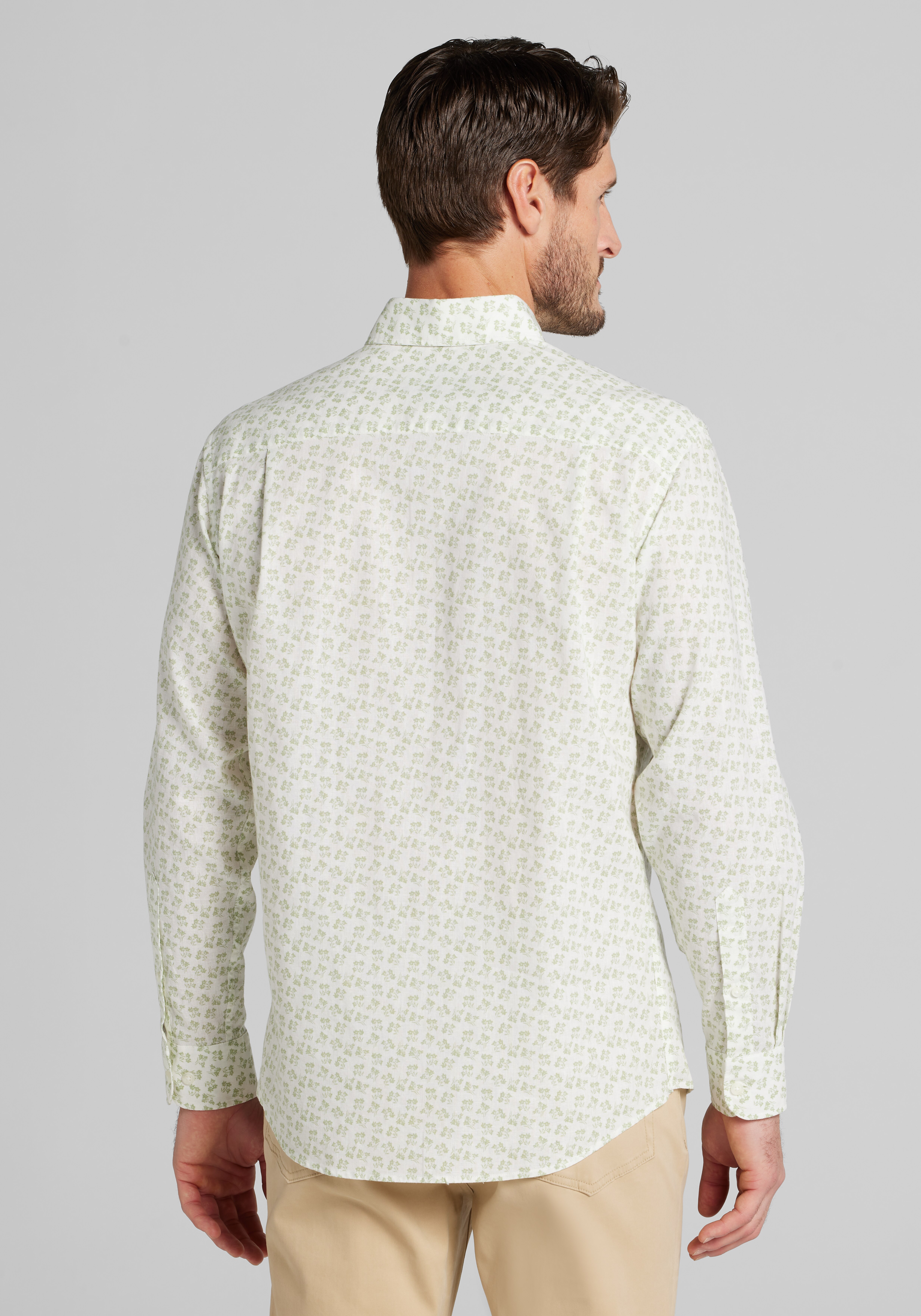 Jos. A. Bank Tailored Fit Mini Floral Cluster Sportshirt