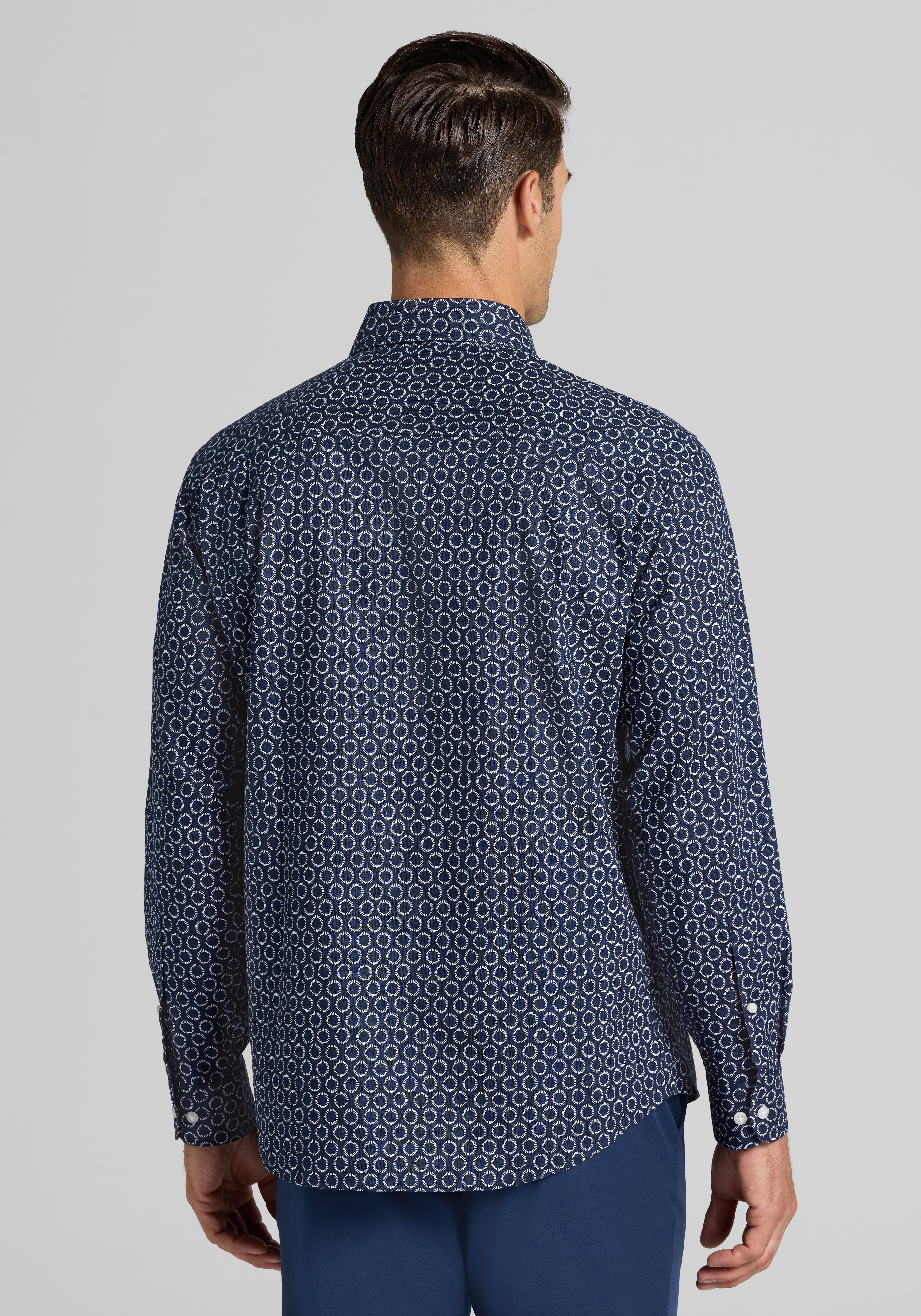 Jos. A. Bank Tailored Fit Linen Blend Circle Sportshirt