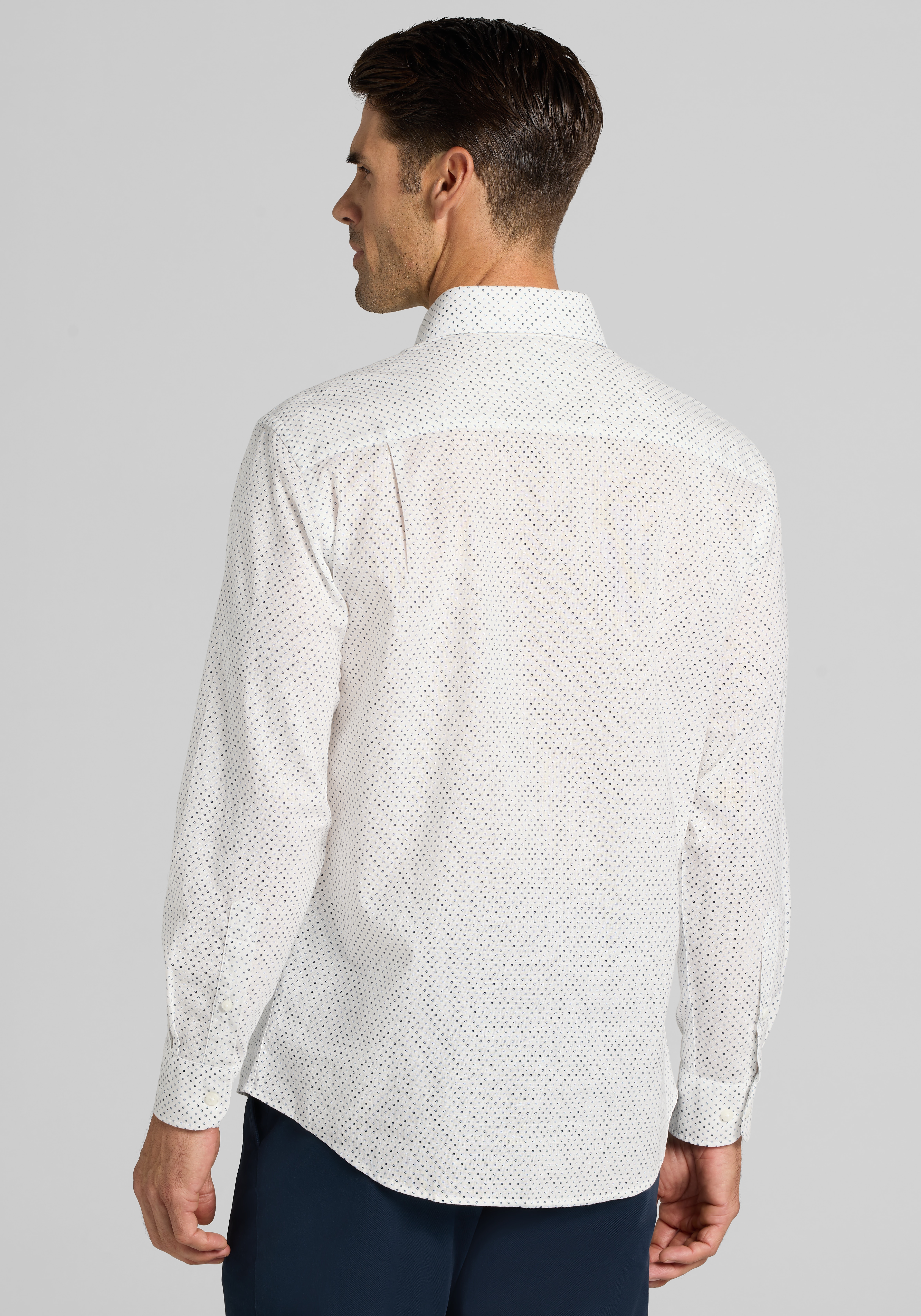 Jos. A. Bank Tailored Fit Linen Blend Mini Daisy Sportshirt