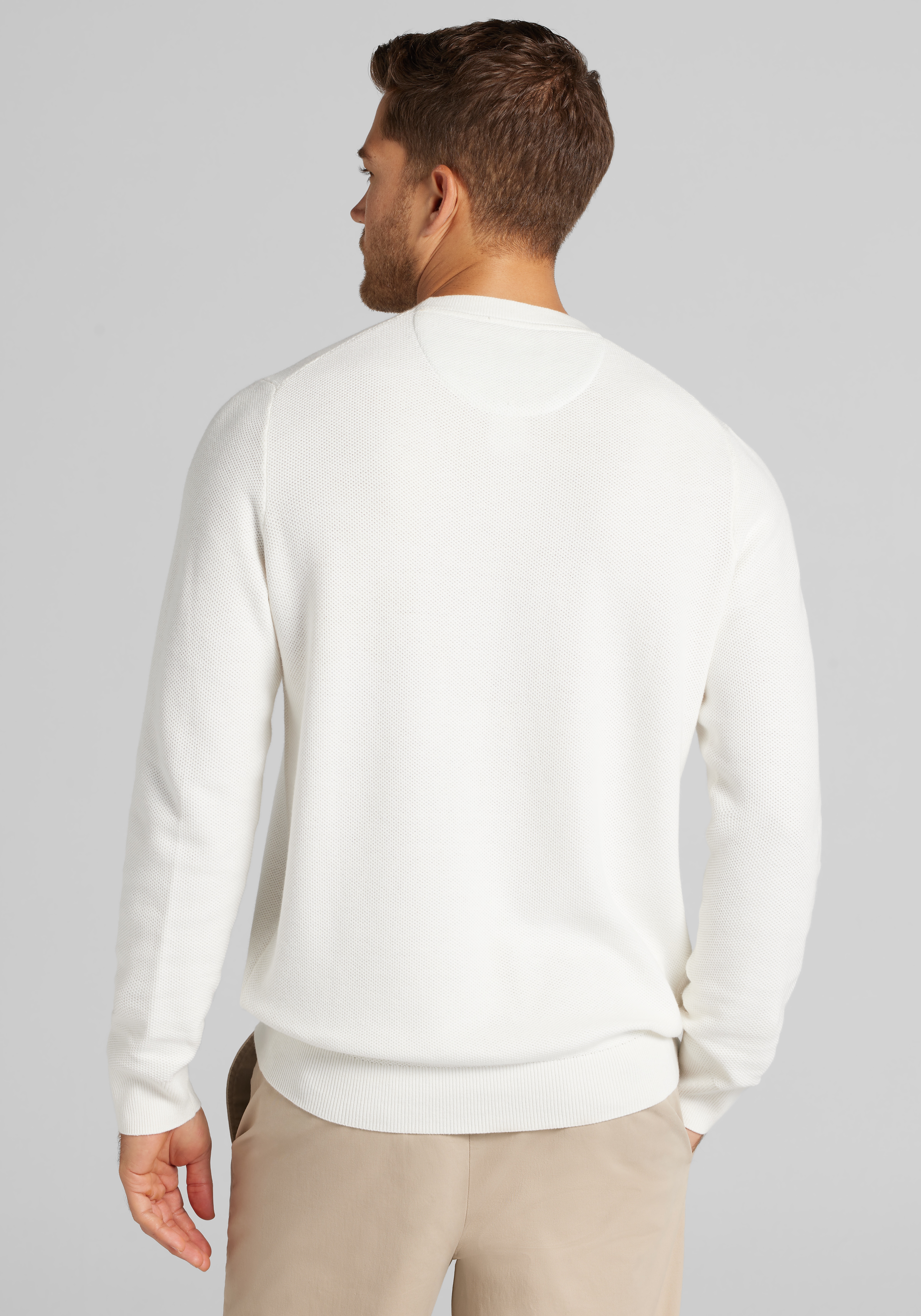 Jos. A. Bank Tailored Fit Textured Crew Neck Sweater