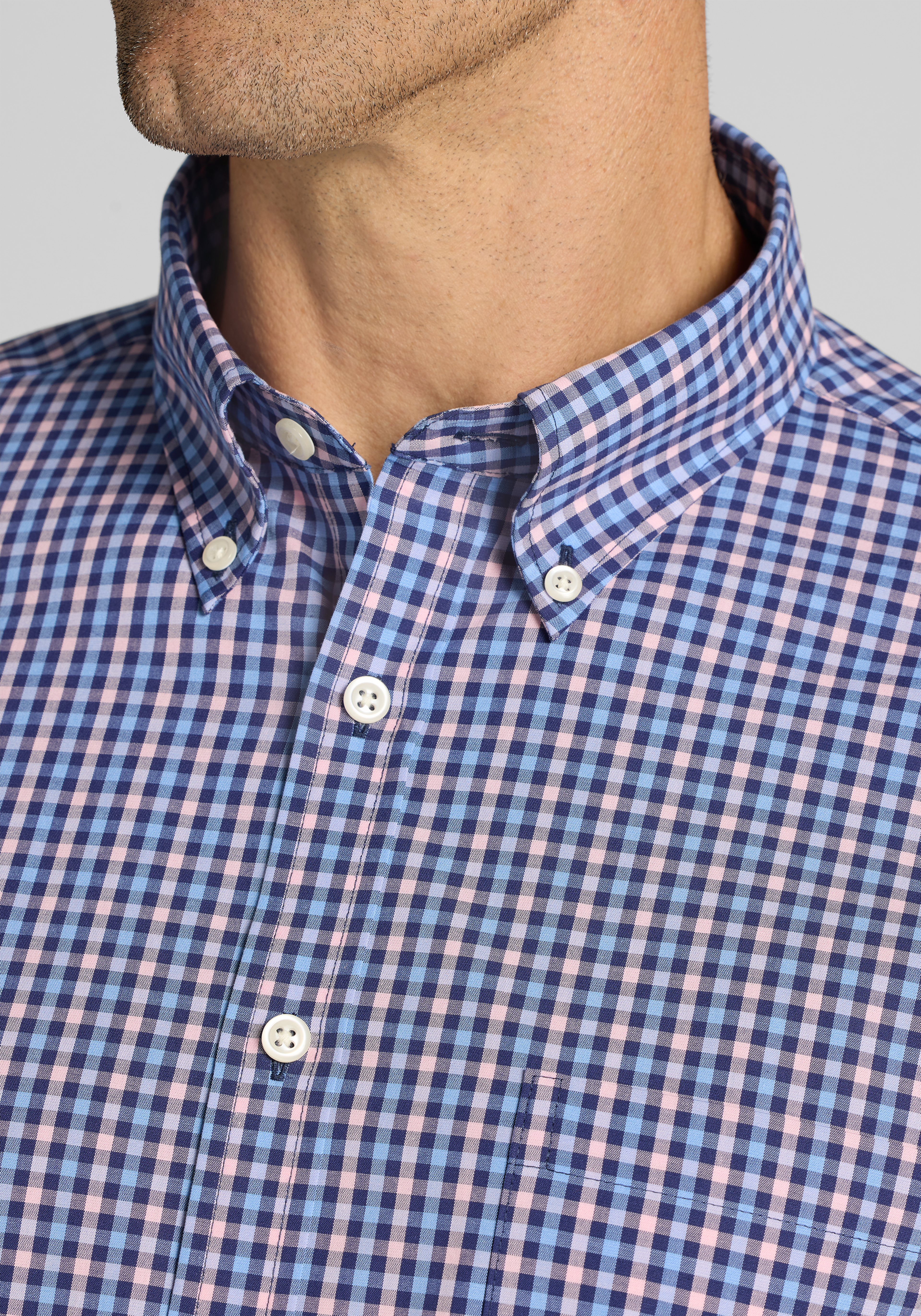 Jos. A. Bank Tailored Fit Mini Check Sportshirt CLEARANCE