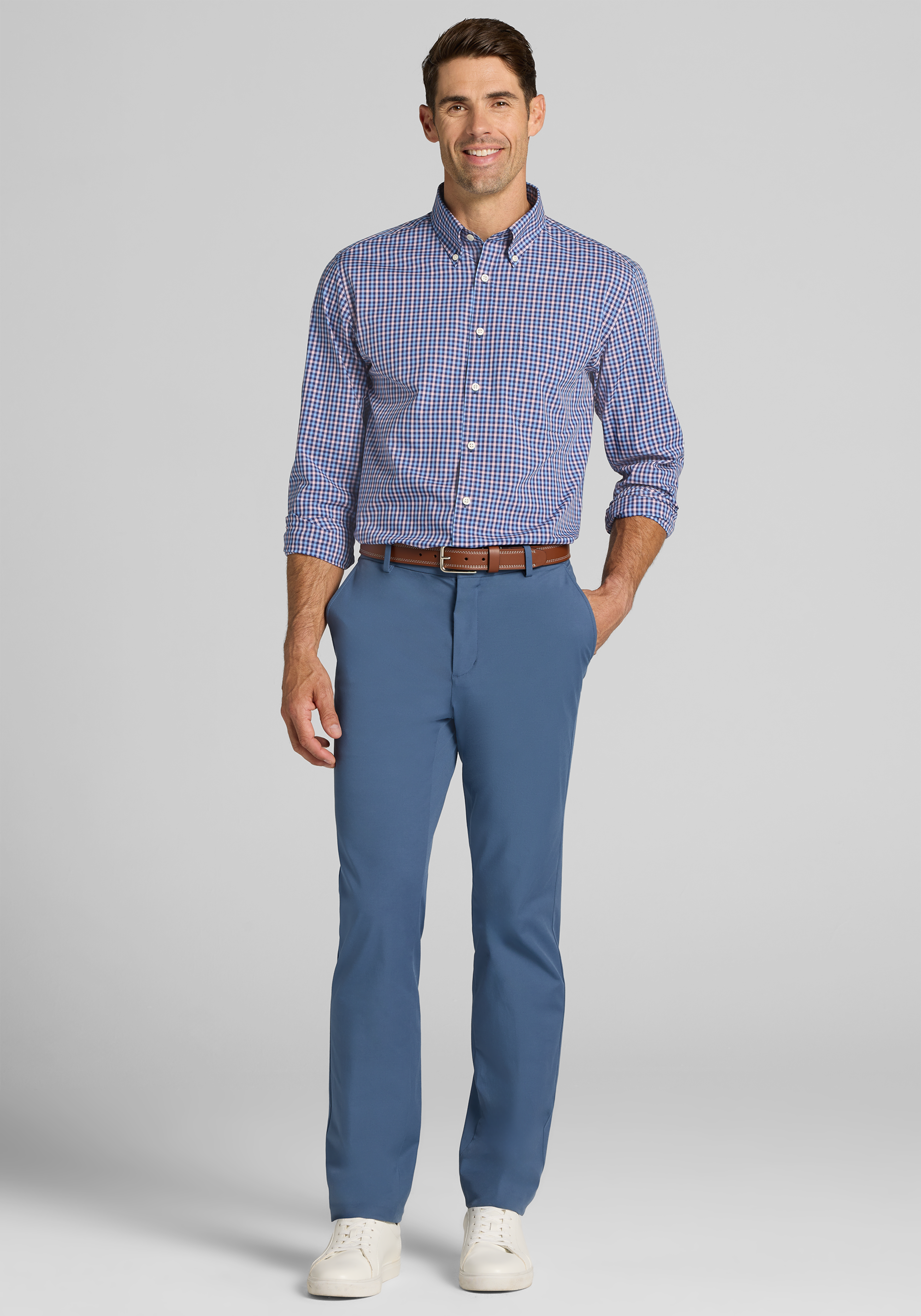 Jos. A. Bank Tailored Fit Mini Check Sportshirt CLEARANCE