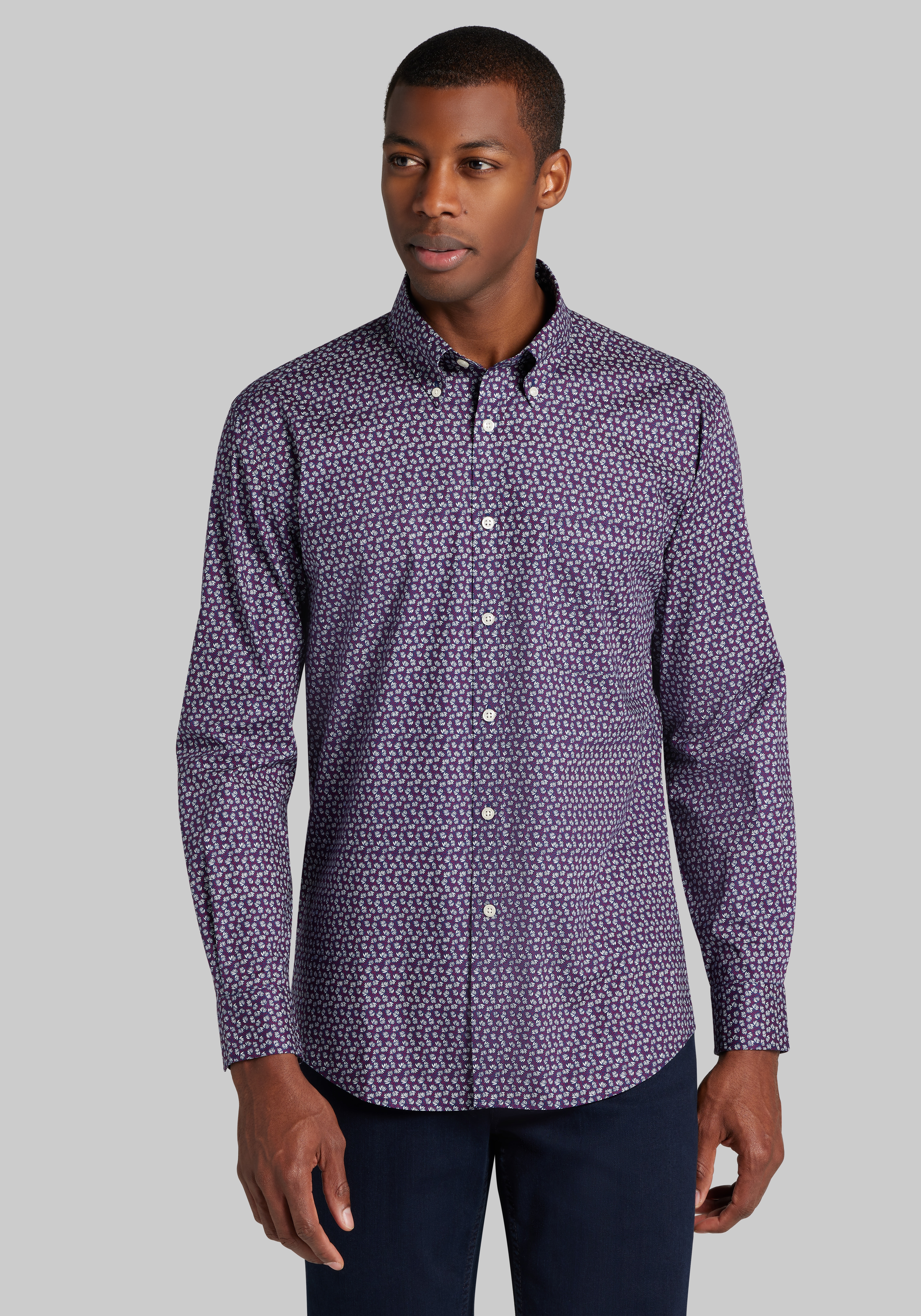 Men's FLYOUT_CATEGORY, Jos. A. Bank Tailored Fit Mini Fans Sportshirt - Big & Tall - Jos A Bank