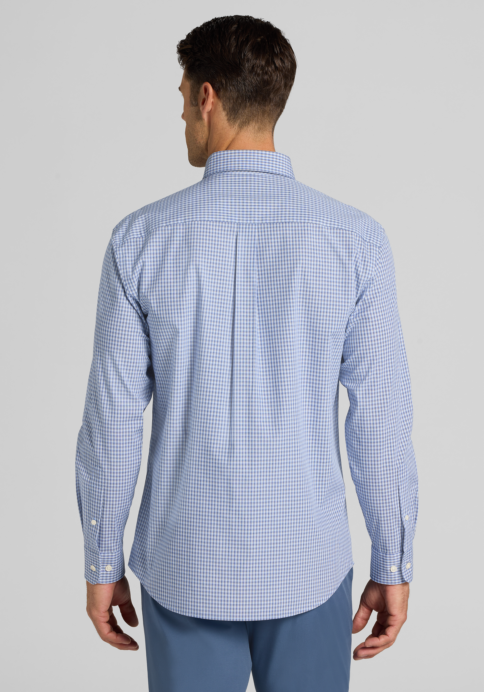 Jos. A. Bank Tailored Fit Mini Tonal Plaid Sportshirt