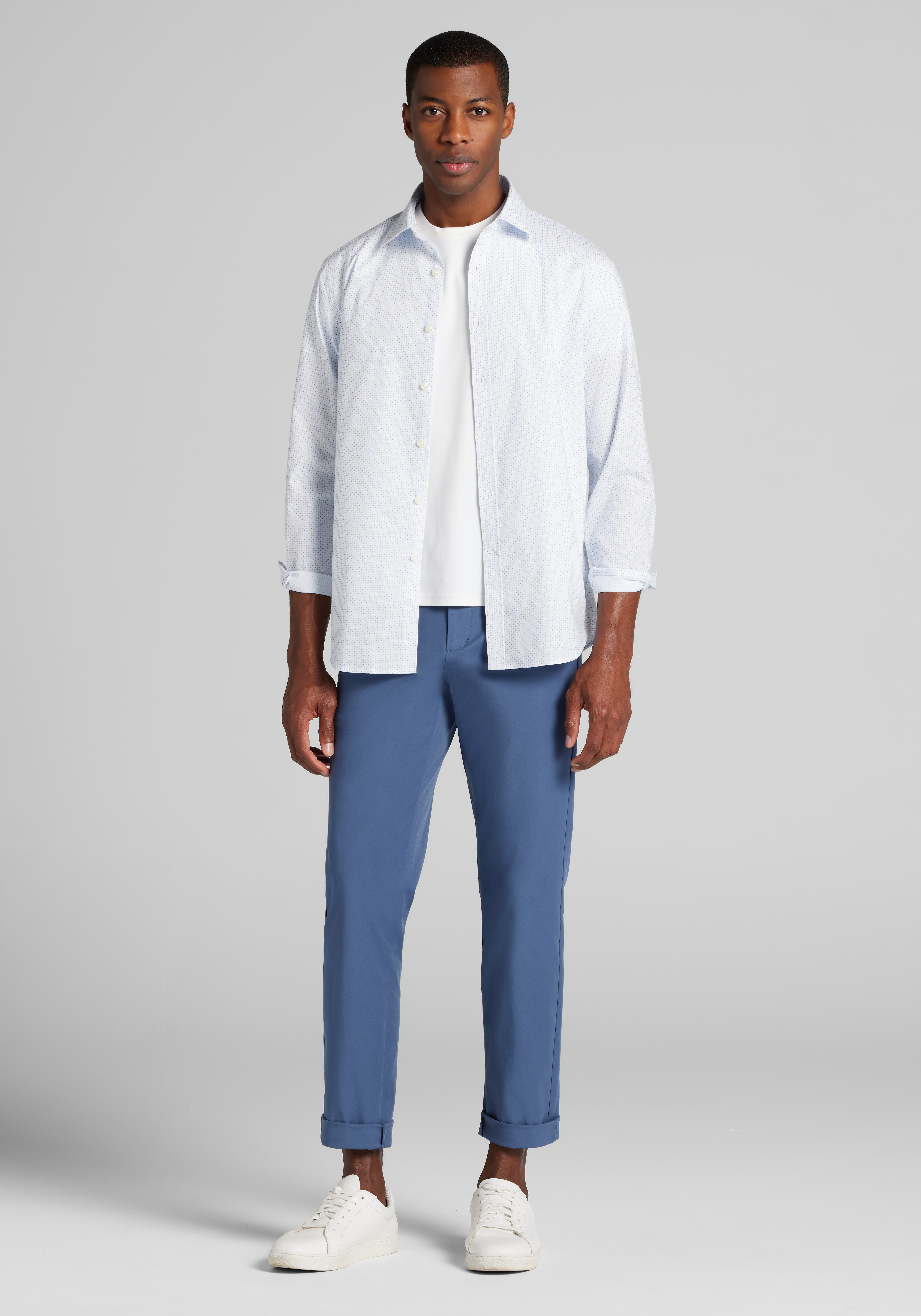 Jos. A. Bank Diamond Polka Dot Short Sleeve Sportshirt