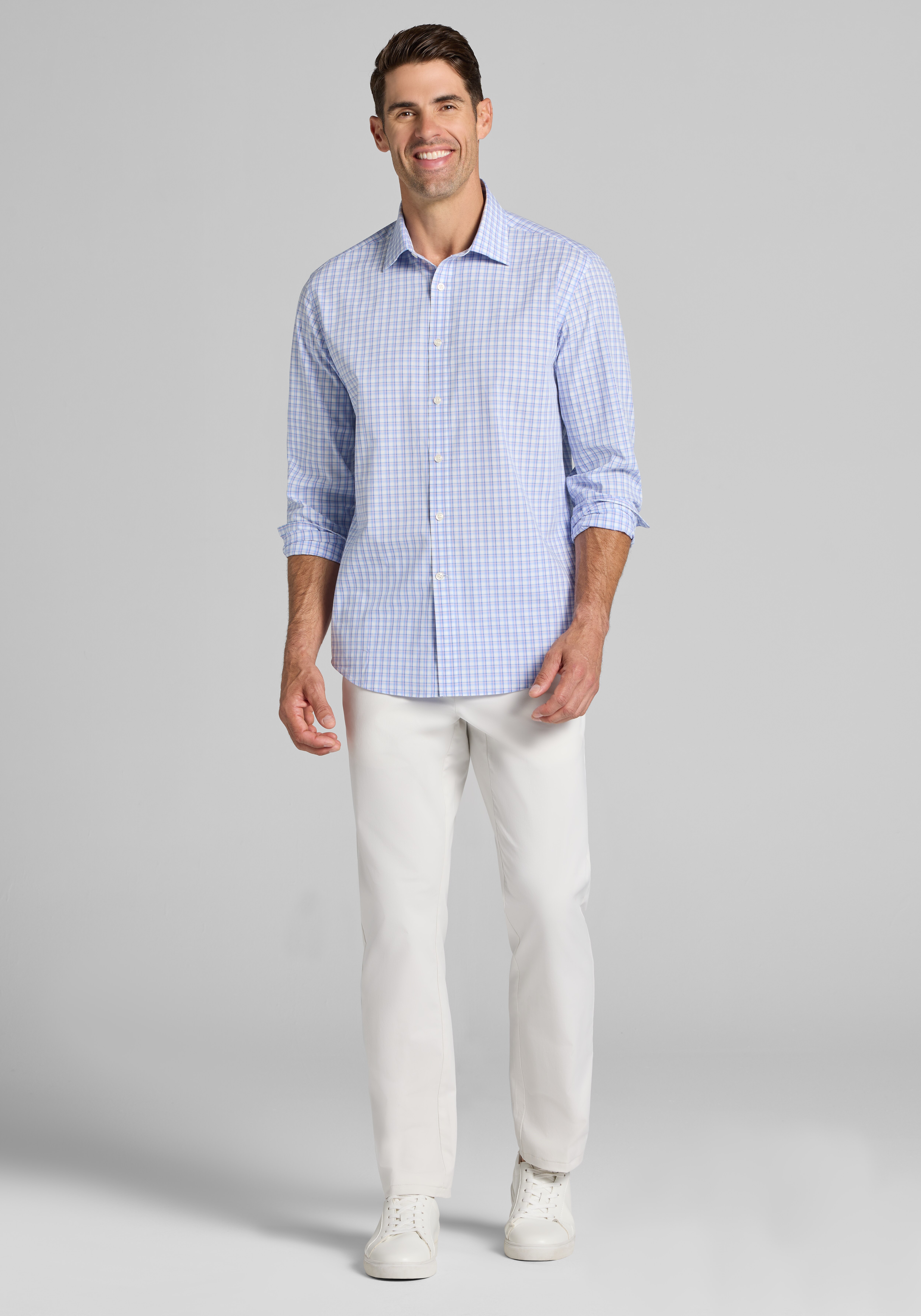 Jos. A Bank Tailored Fit Medium Plaid Sportshirt