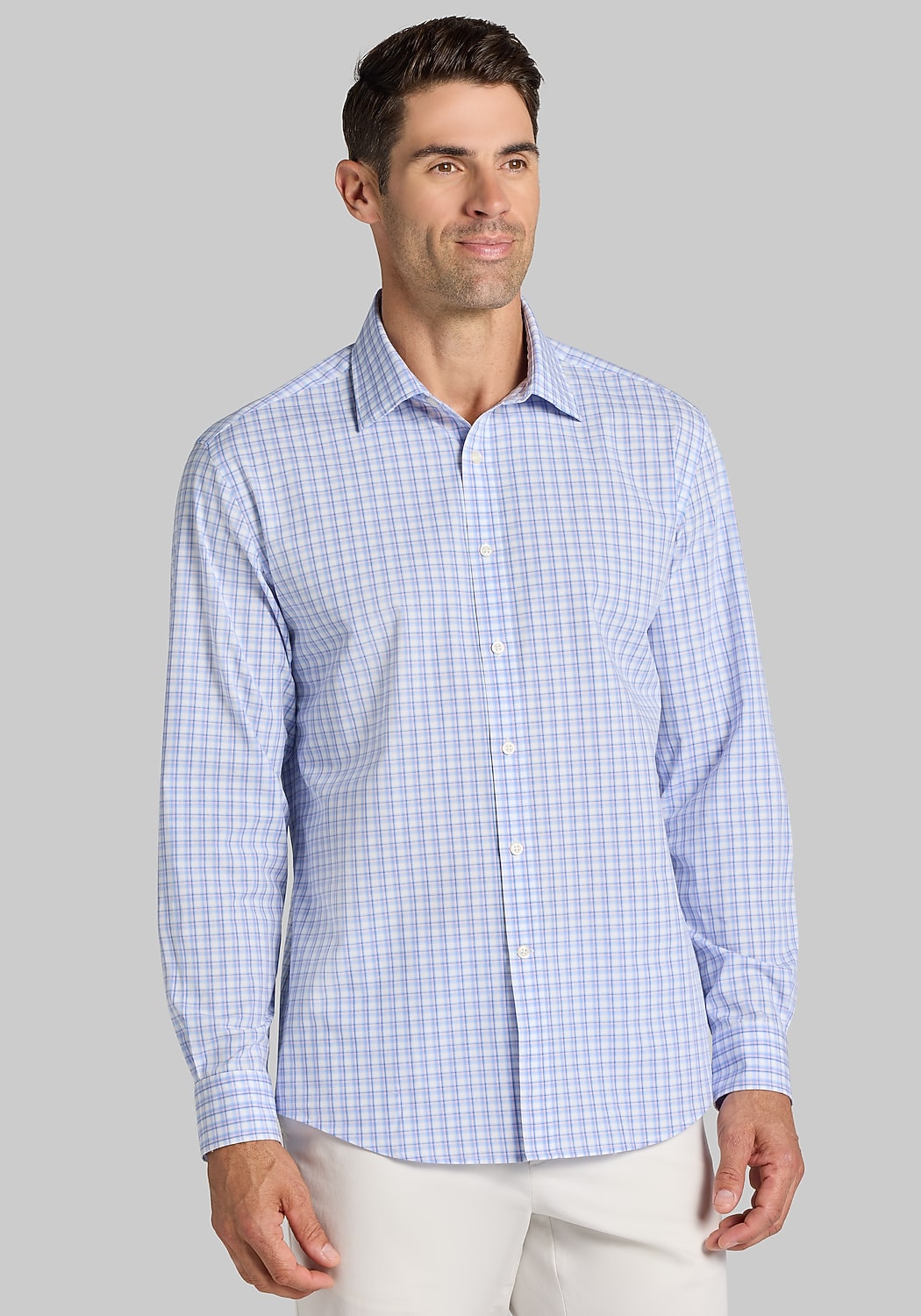 Jos. A Bank Tailored Fit Medium Plaid Sportshirt - Big & Tall