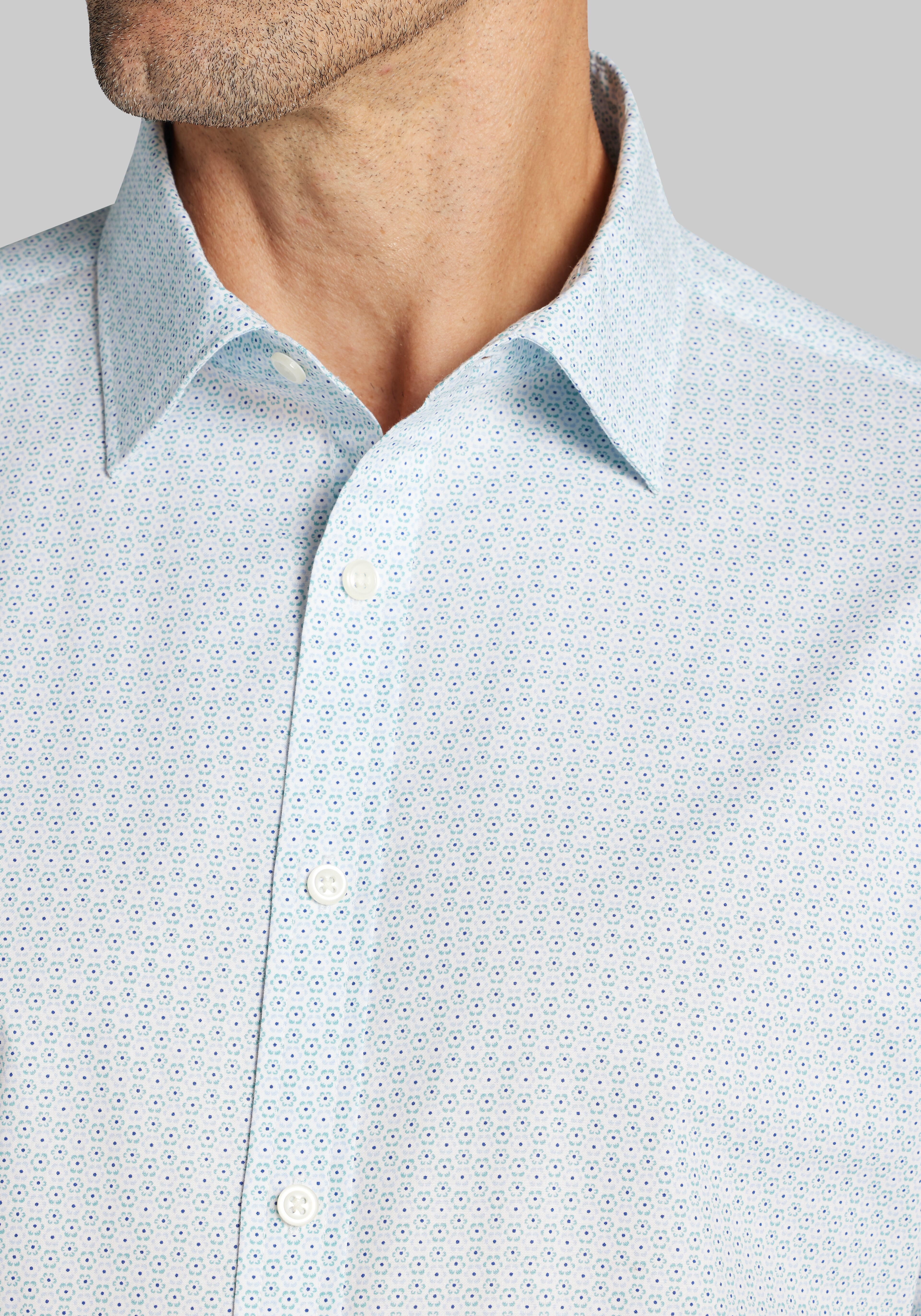 Jos. A. Bank Tailored Fit Mini Hexagon Dot Sportshirt CLEARANCE