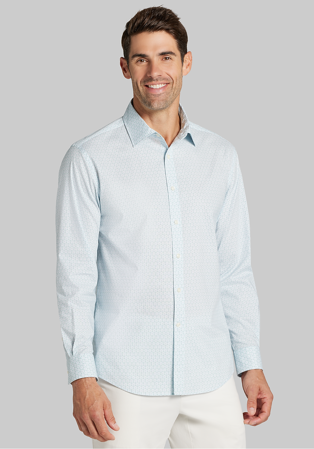 Jos. A. Bank Tailored Fit Mini Hexagon Dot Sportshirt - Big & Tall