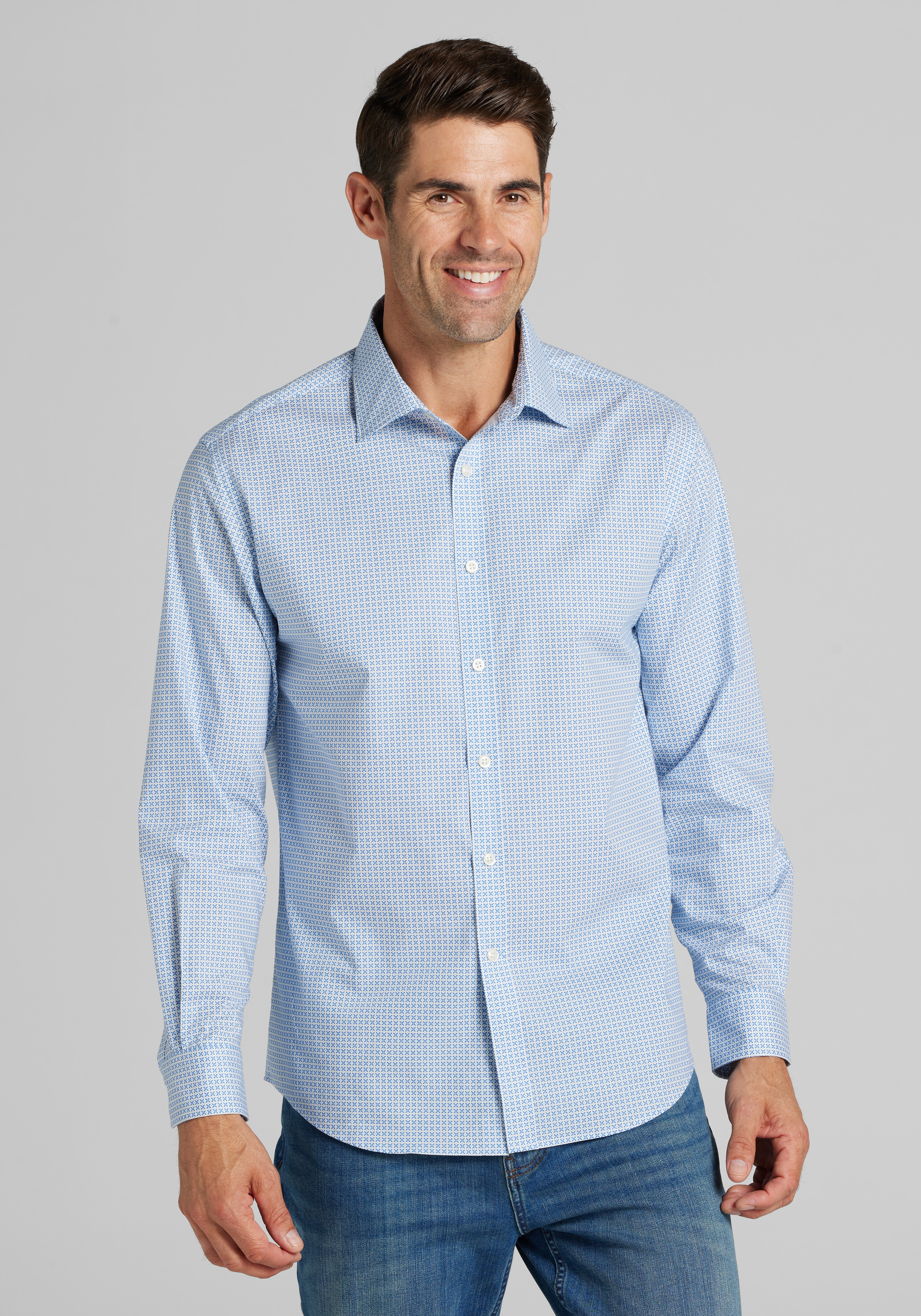 Men's FLYOUT_CATEGORY, Jos. A. Bank Tailored Fit Mini X Sportshirt - Big & Tall - Jos A Bank