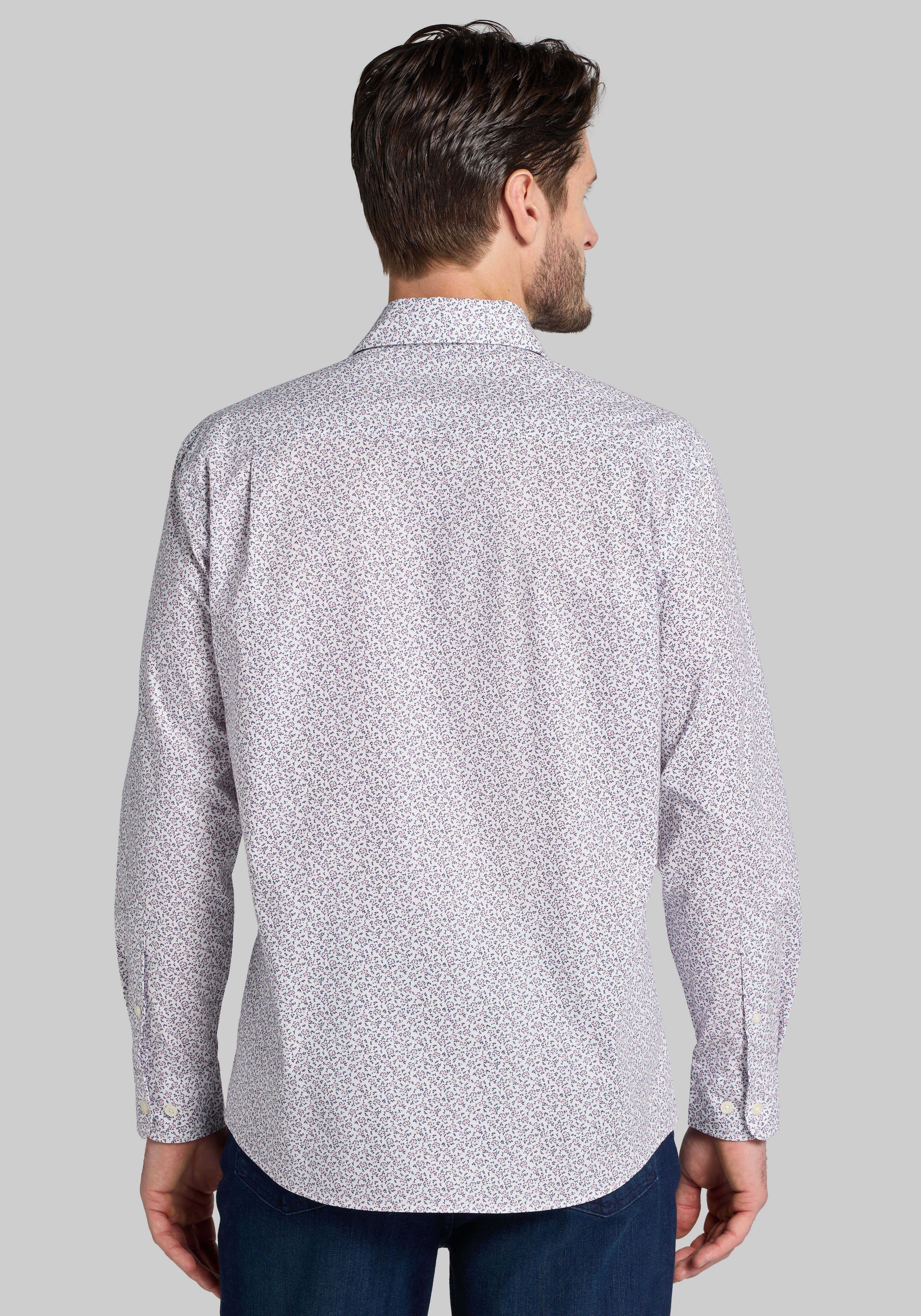Jos. A. Bank Tailored Fit Mini Floral Sportshirt - Big & Tall CLEARANCE