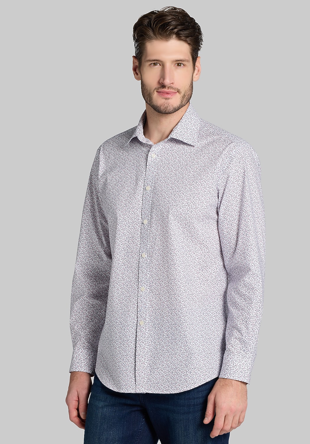 Jos. A. Bank Tailored Fit Mini Floral Sportshirt - Big & Tall