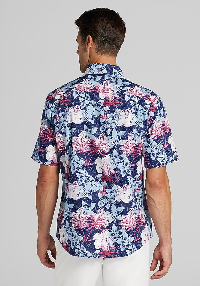 Jos. A. Bank Tailored Fit Hawaiian Short Sleeve Sportshirt
