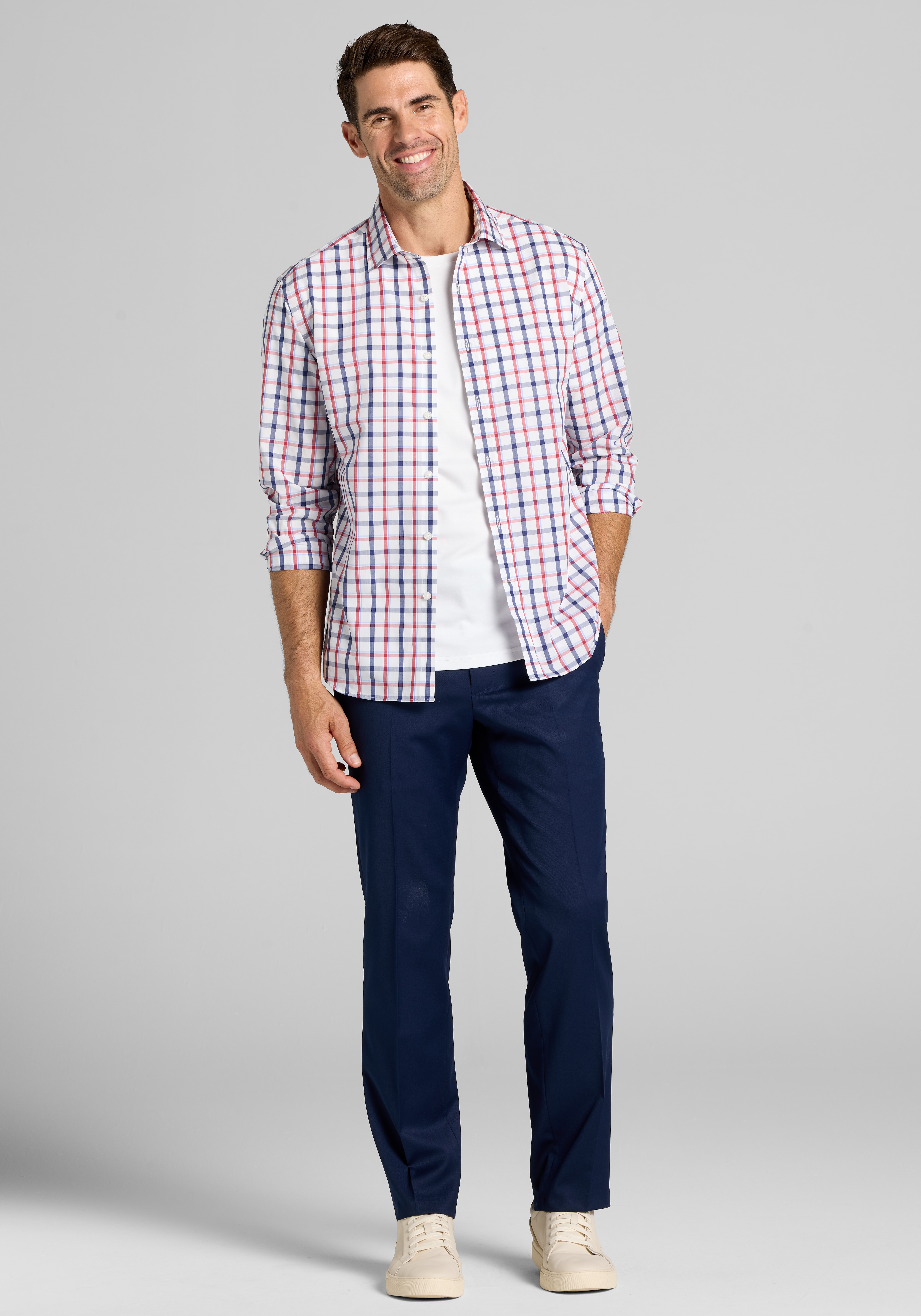 1905 Collection Tailored Fit Large Check Sportshirt