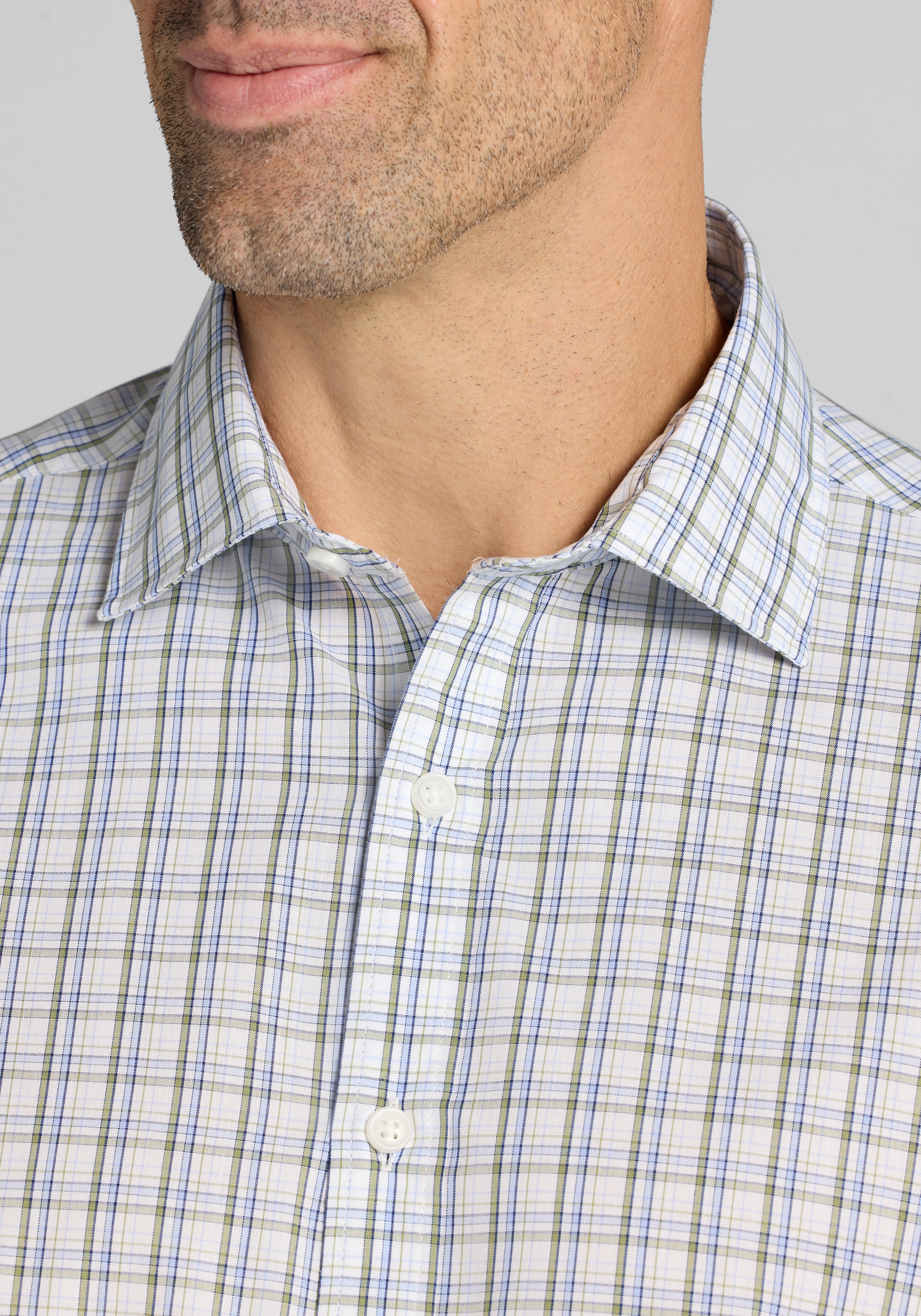 1905 Collection Tailored Fit Fine Offset Check Sportshirt