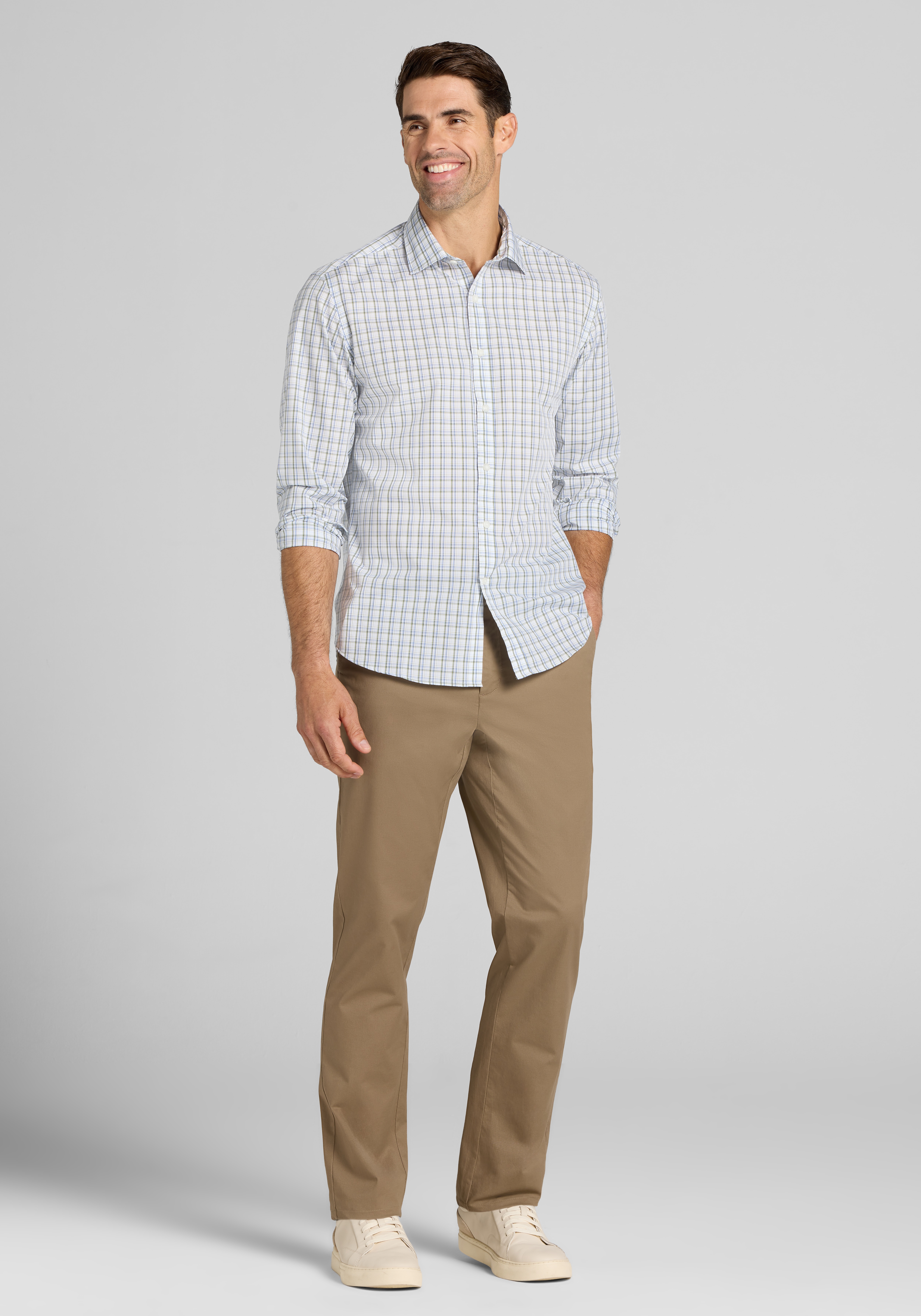 1905 Collection Tailored Fit Fine Offset Check Sportshirt