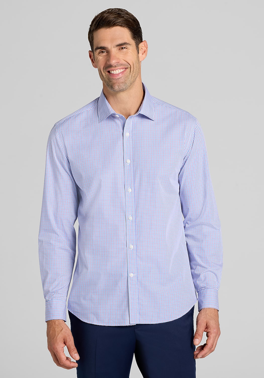 1905 Collection Tailored Fit Mini Gingham Sportshirt