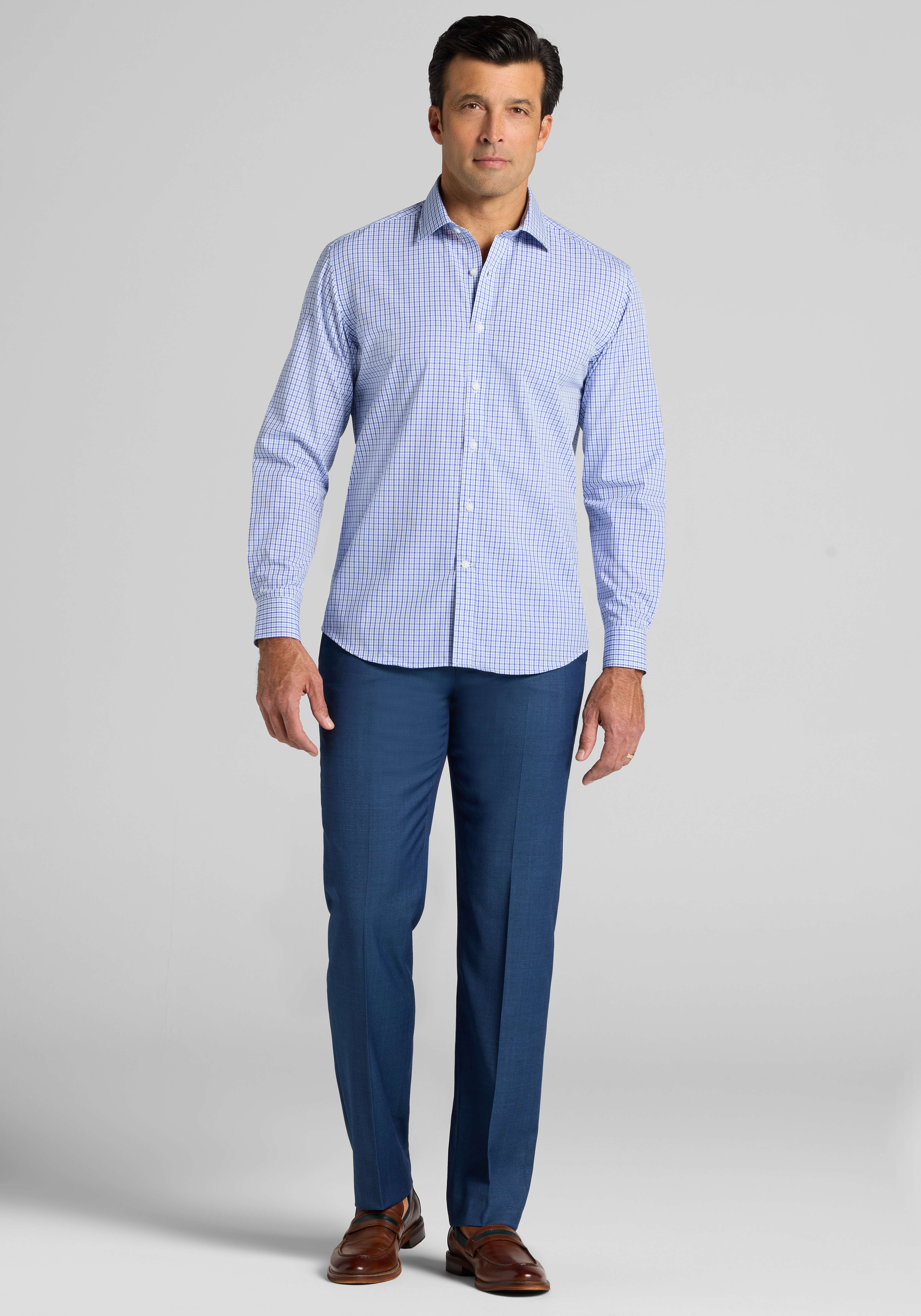 1905 Collection Tailored Fit Mini Gingham Sportshirt