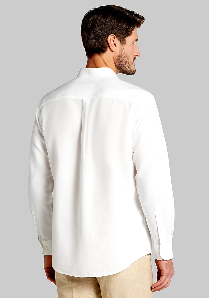 Jos. A. Bank Tailored Fit Double Pocket Linen Blend Button Up Shirt -  Memorial Day Deals | Jos A Bank