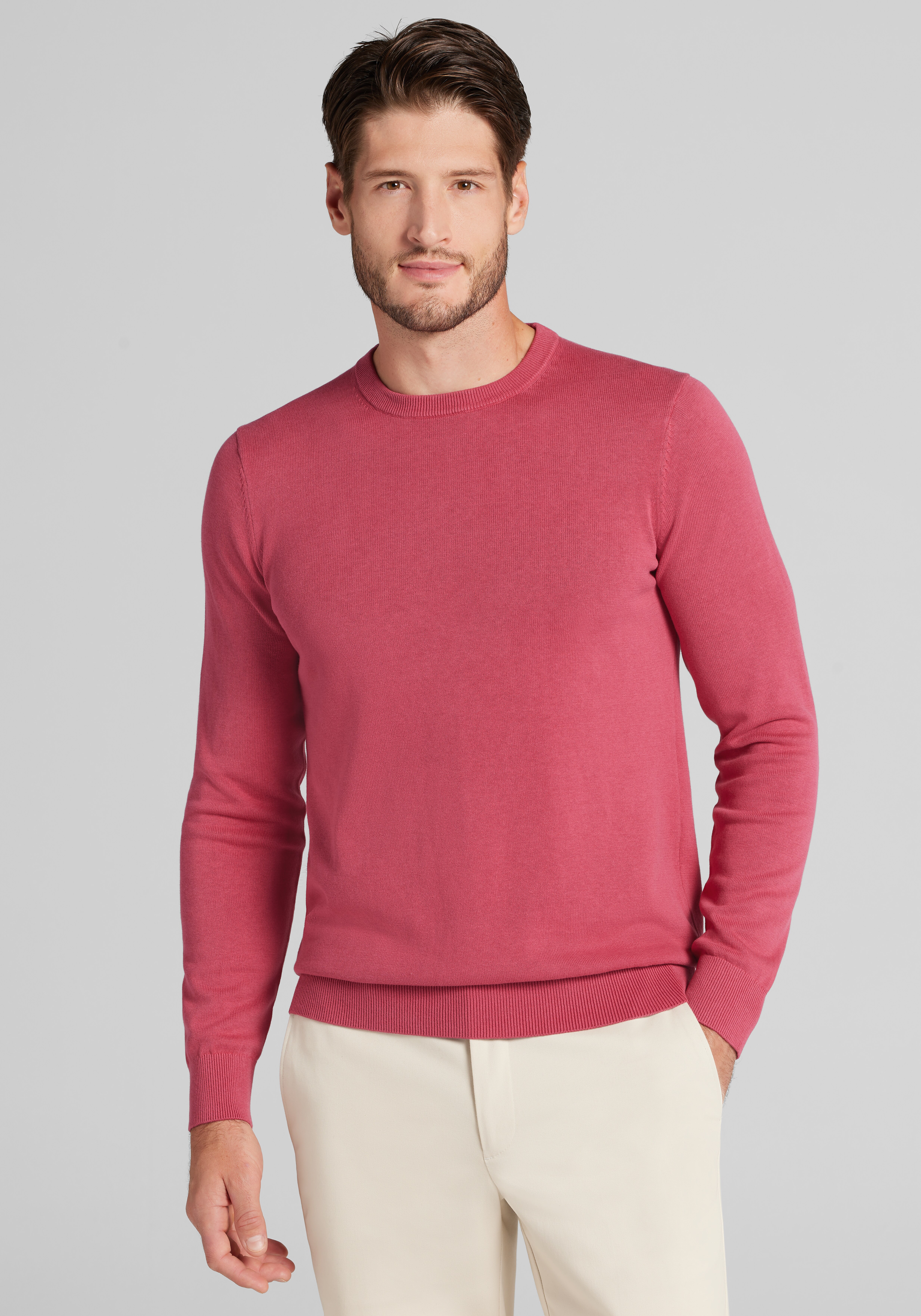 Men's Sweaters, Jos. A. Bank Tailored Fit Garment-Dyed Crew Neck Sweater - Big & Tall CLEARANCE - Jos A Bank