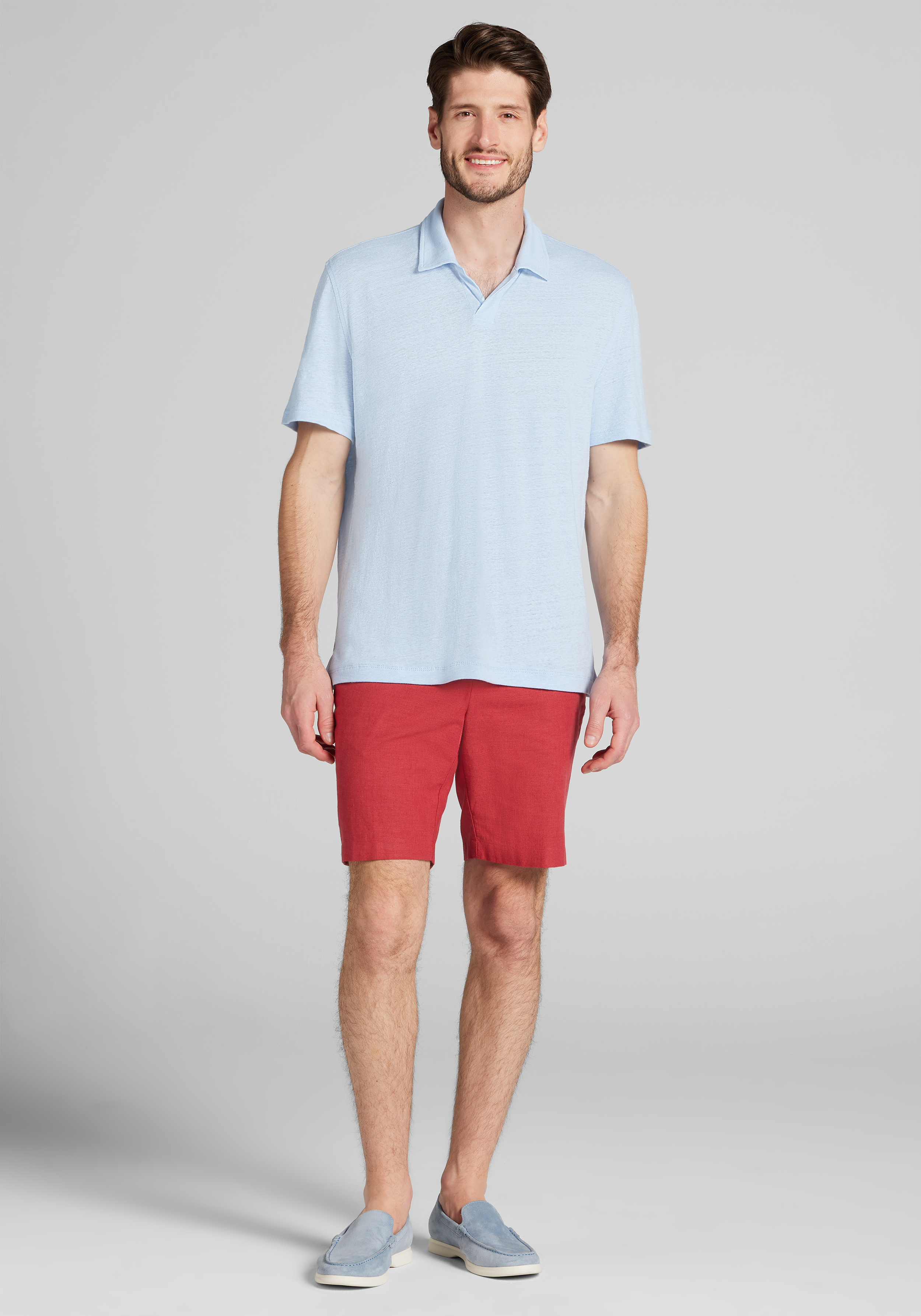 Reserve Collection Tailored Fit Short Sleeve Open Collar Polo