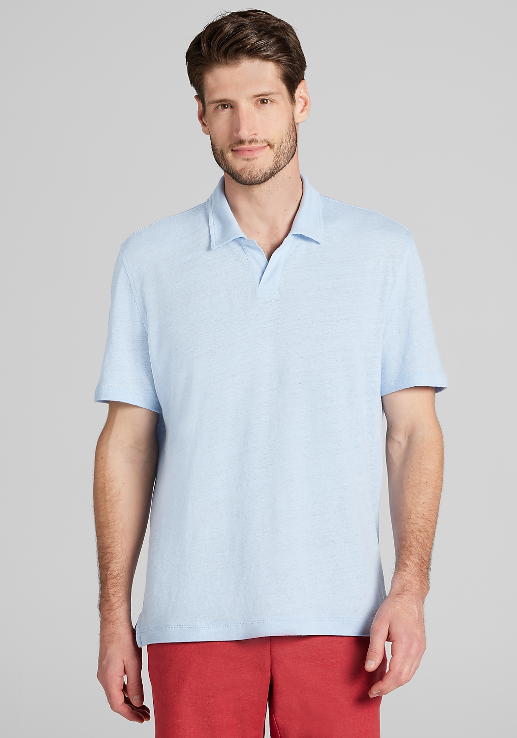 Reserve Collection Tailored Fit Short Sleeve Open Collar Polo