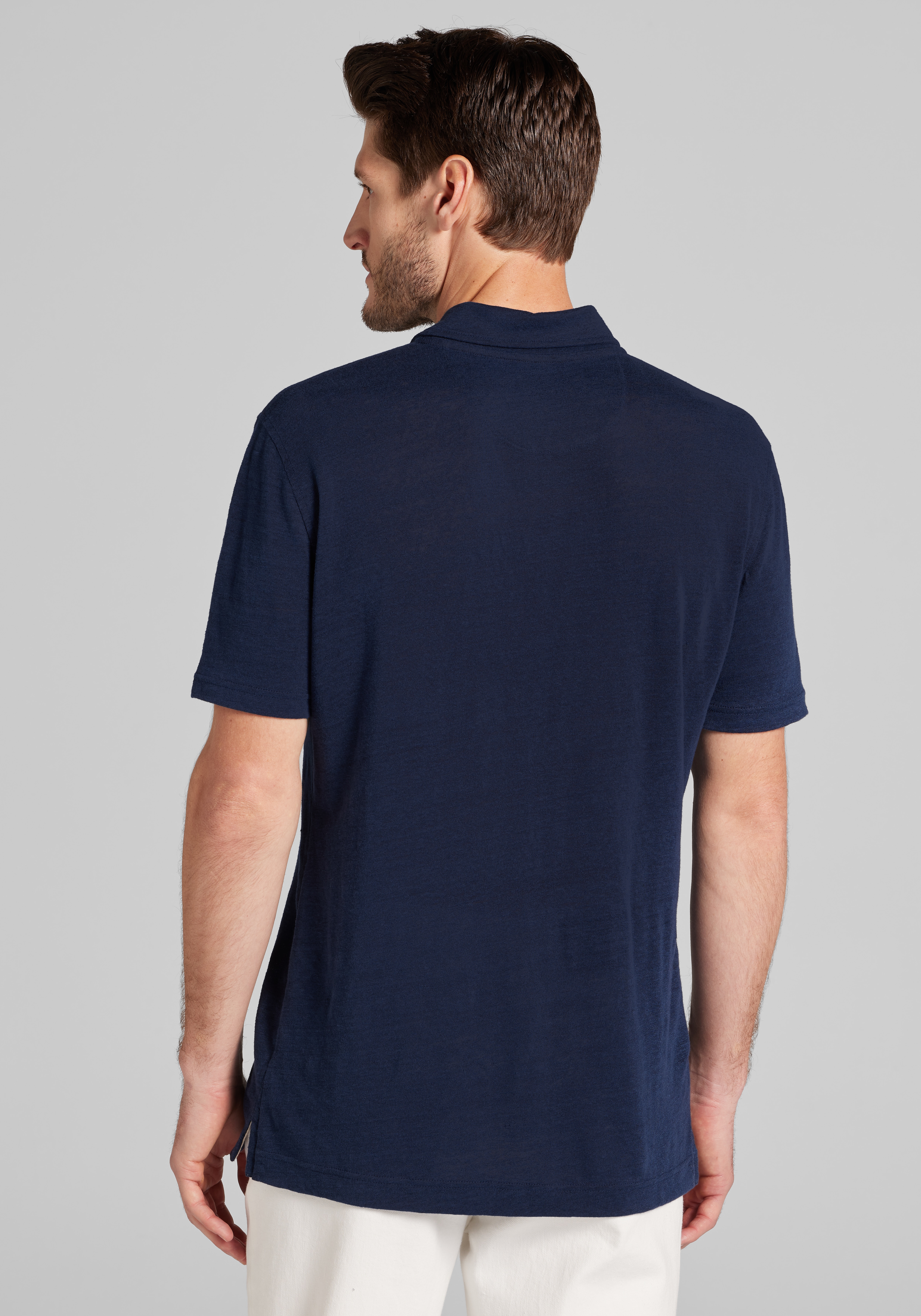Reserve Collection Tailored Fit Short Sleeve Open Collar Polo