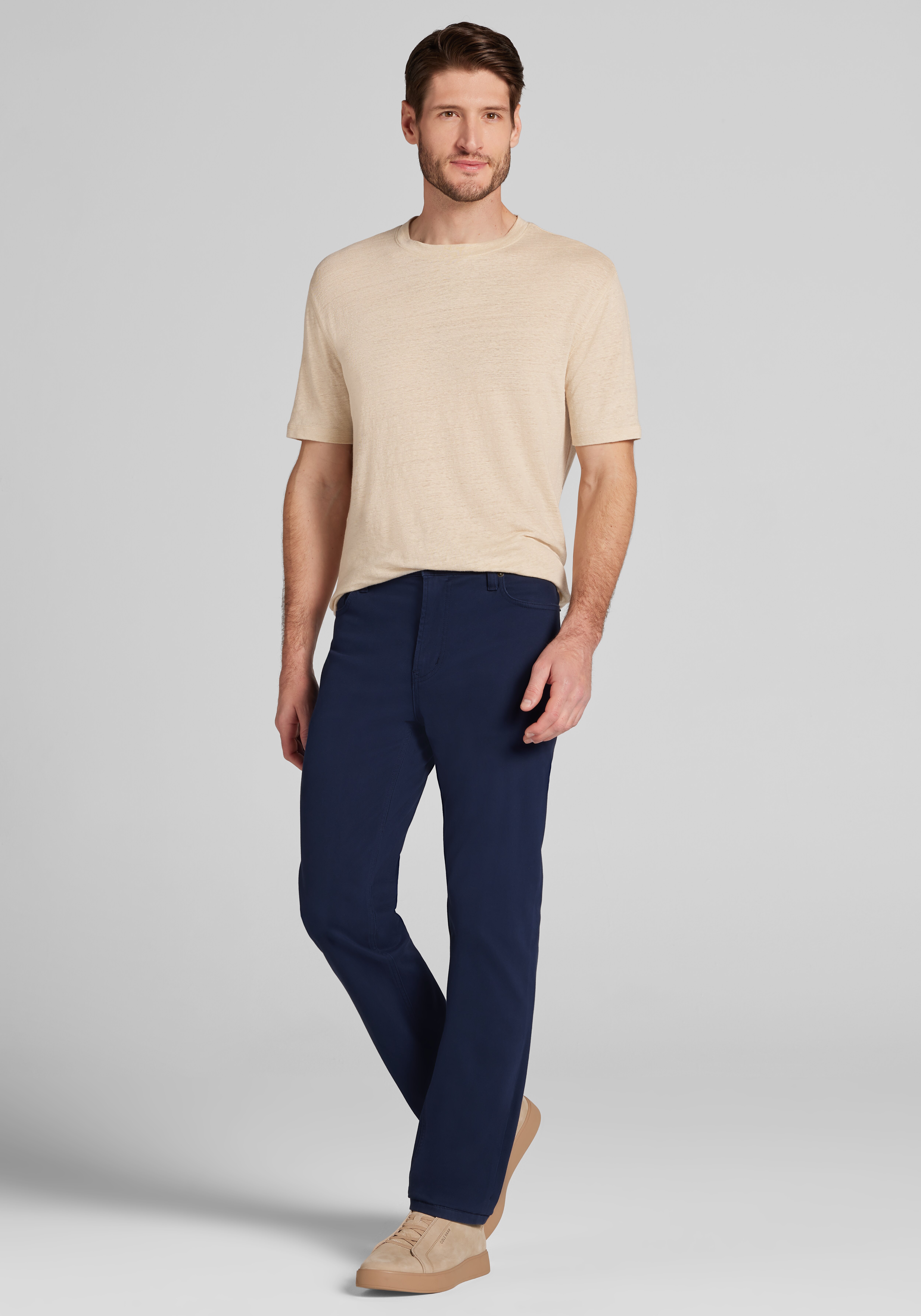Reserve Collection Tailored Fit Linen Short Sleeve Crew Neck Tee