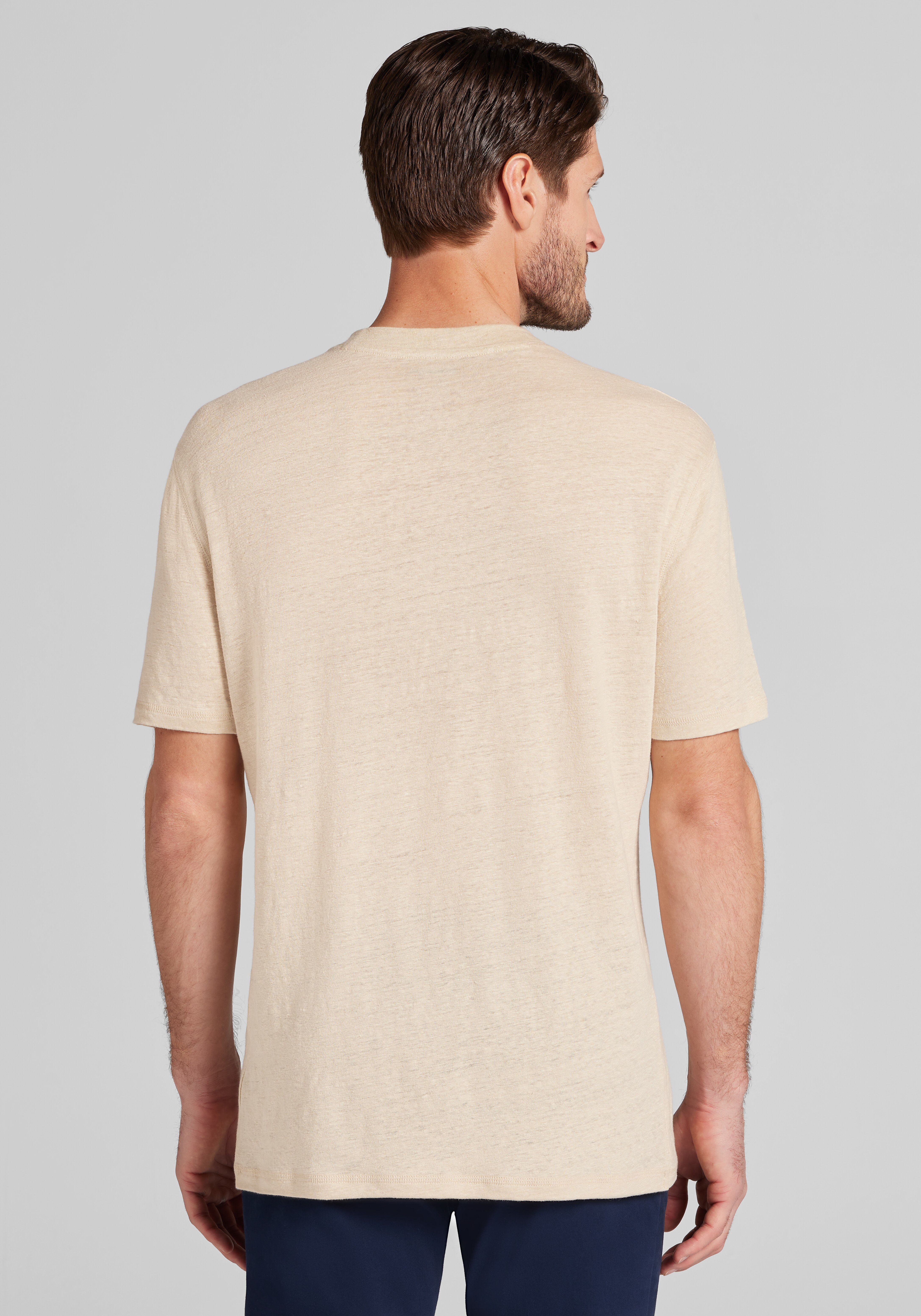 Reserve Collection Tailored Fit Linen Short Sleeve Crew Neck Tee