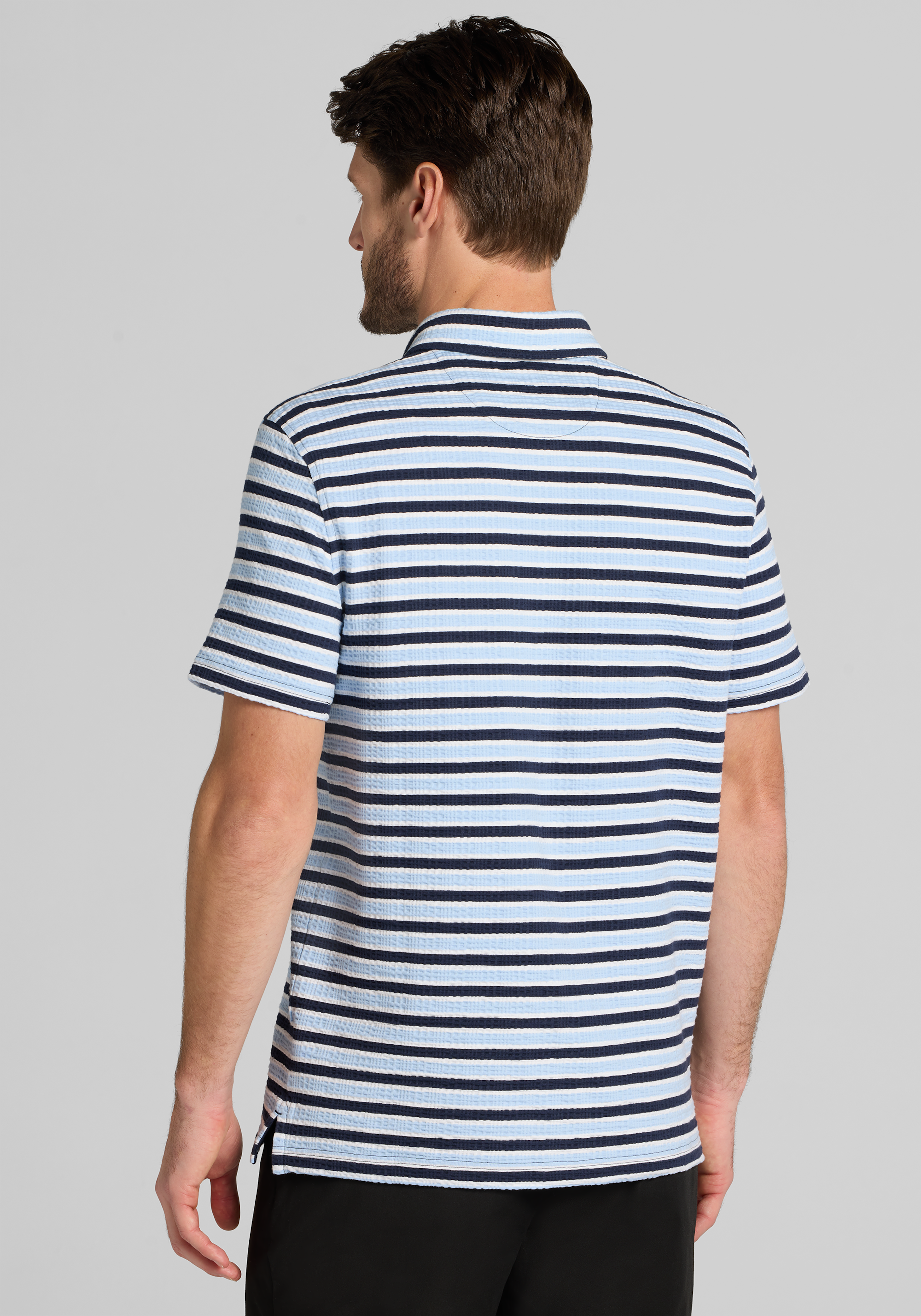 Jos. A. Bank Tailored Fit Seersucker Stripe Polo - Big & Tall CLEARANCE