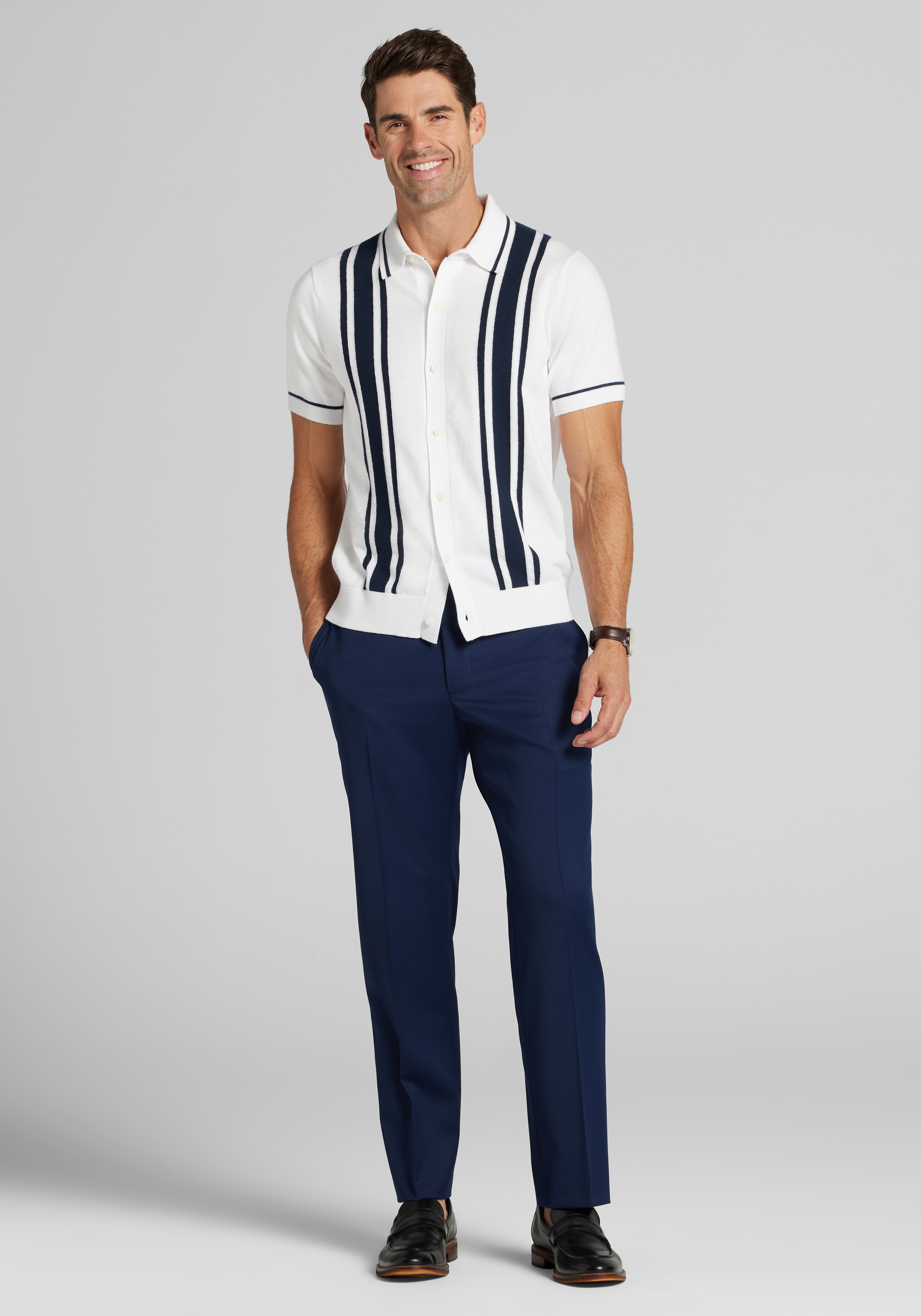 Jos. A. Bank Tailored Fit Bowling Panel Shirt Sweater