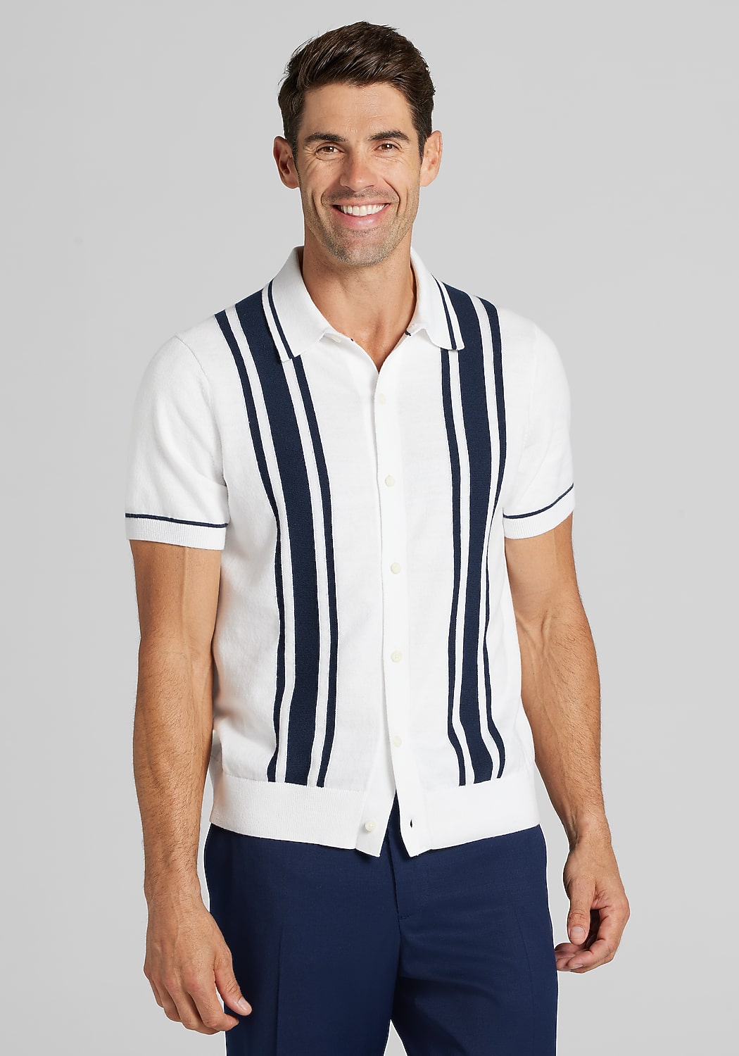 Jos. A. Bank Tailored Fit Bowling Panel Shirt Sweater - Big & Tall