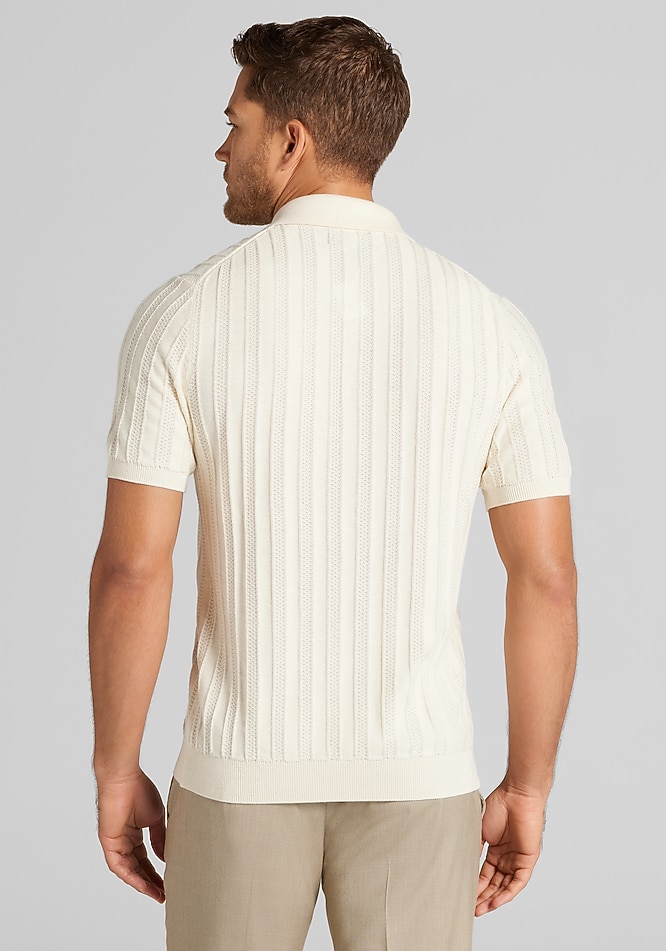Jos. A. Bank Tailored Fit Vertical Texture Polo Sweater - Gifts