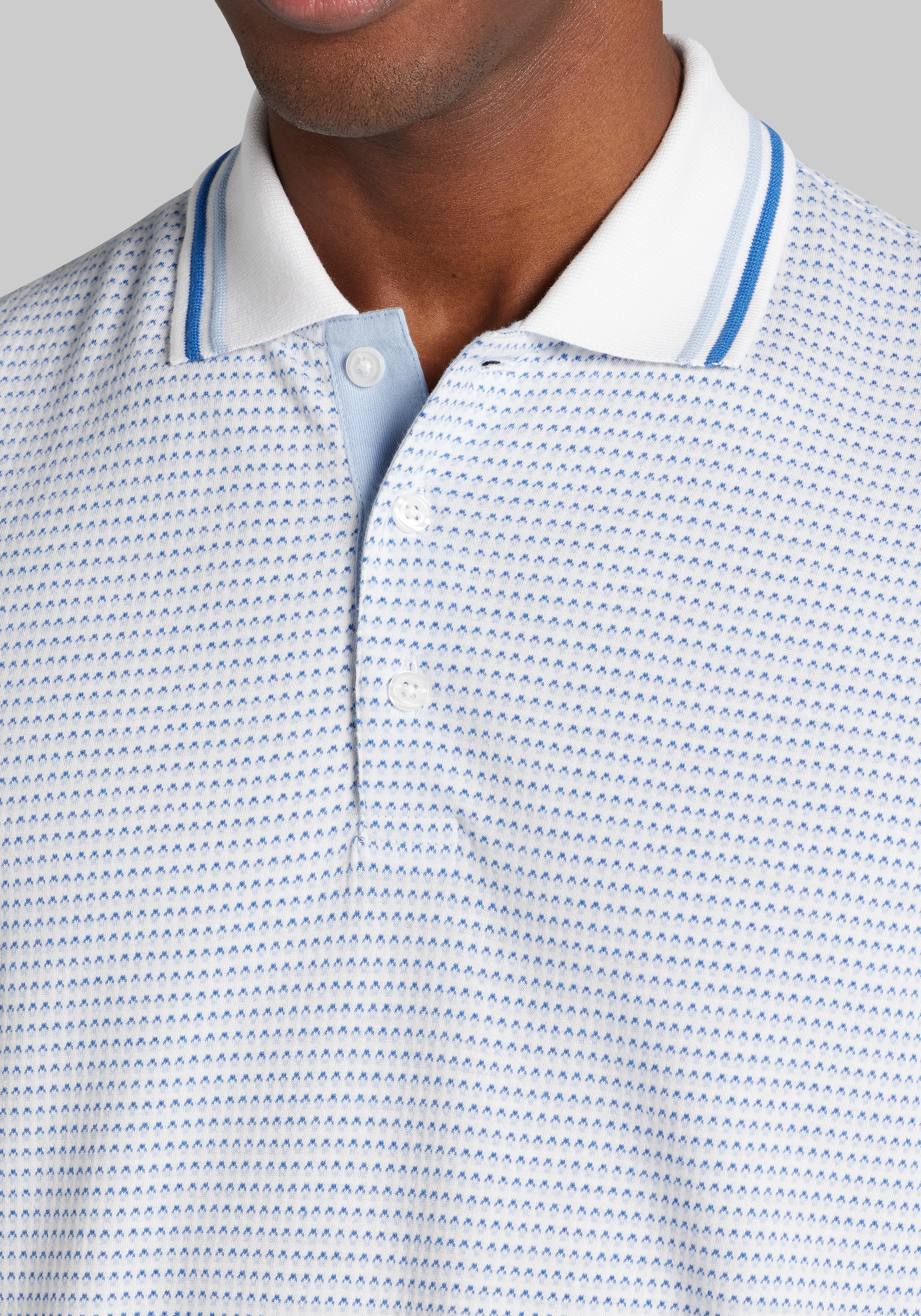 Jos. A. Bank Tailored Fit Jacquard Tipped Polo