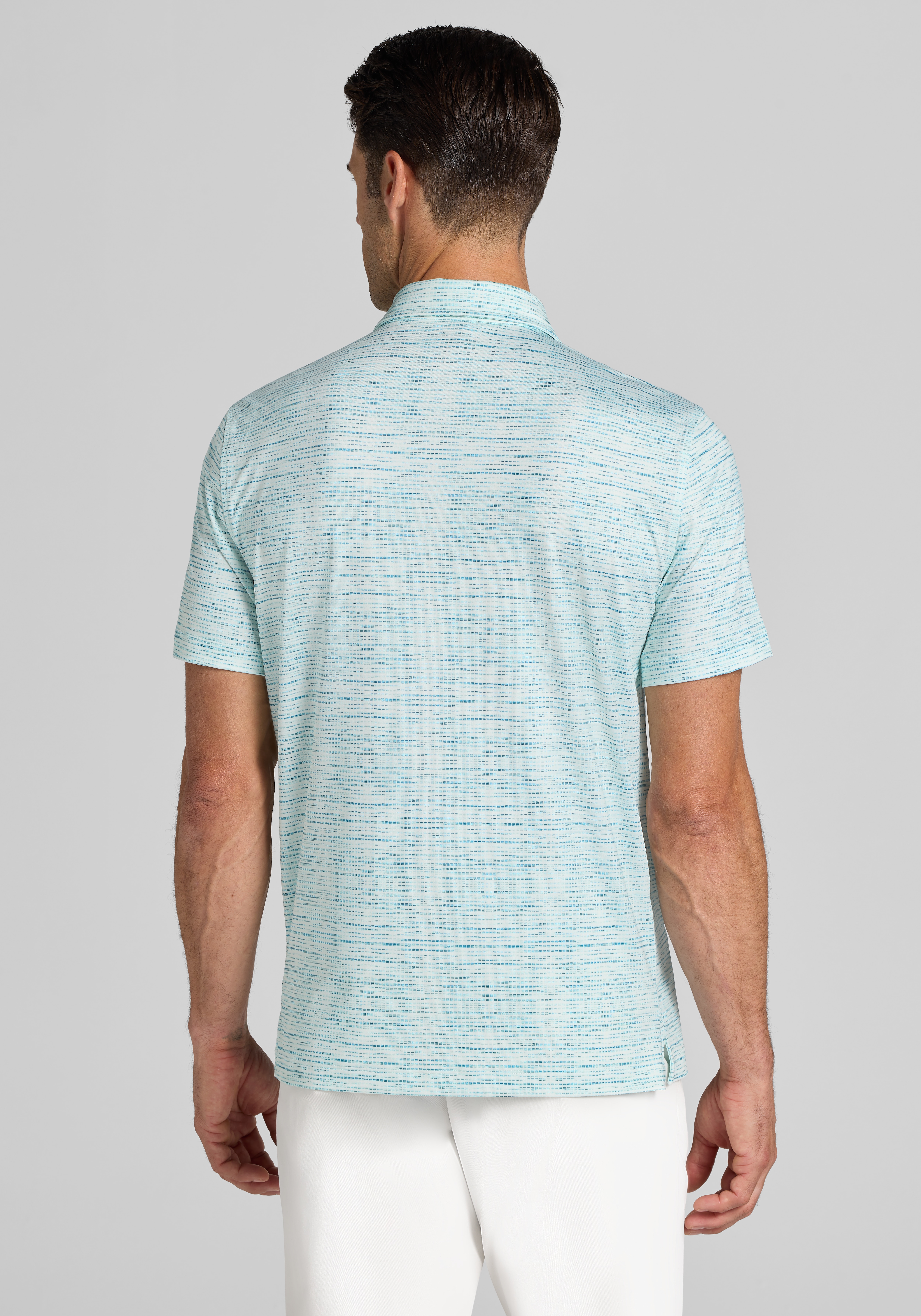 Traveler® Performance Tailored Fit Space Dye Grid Polo