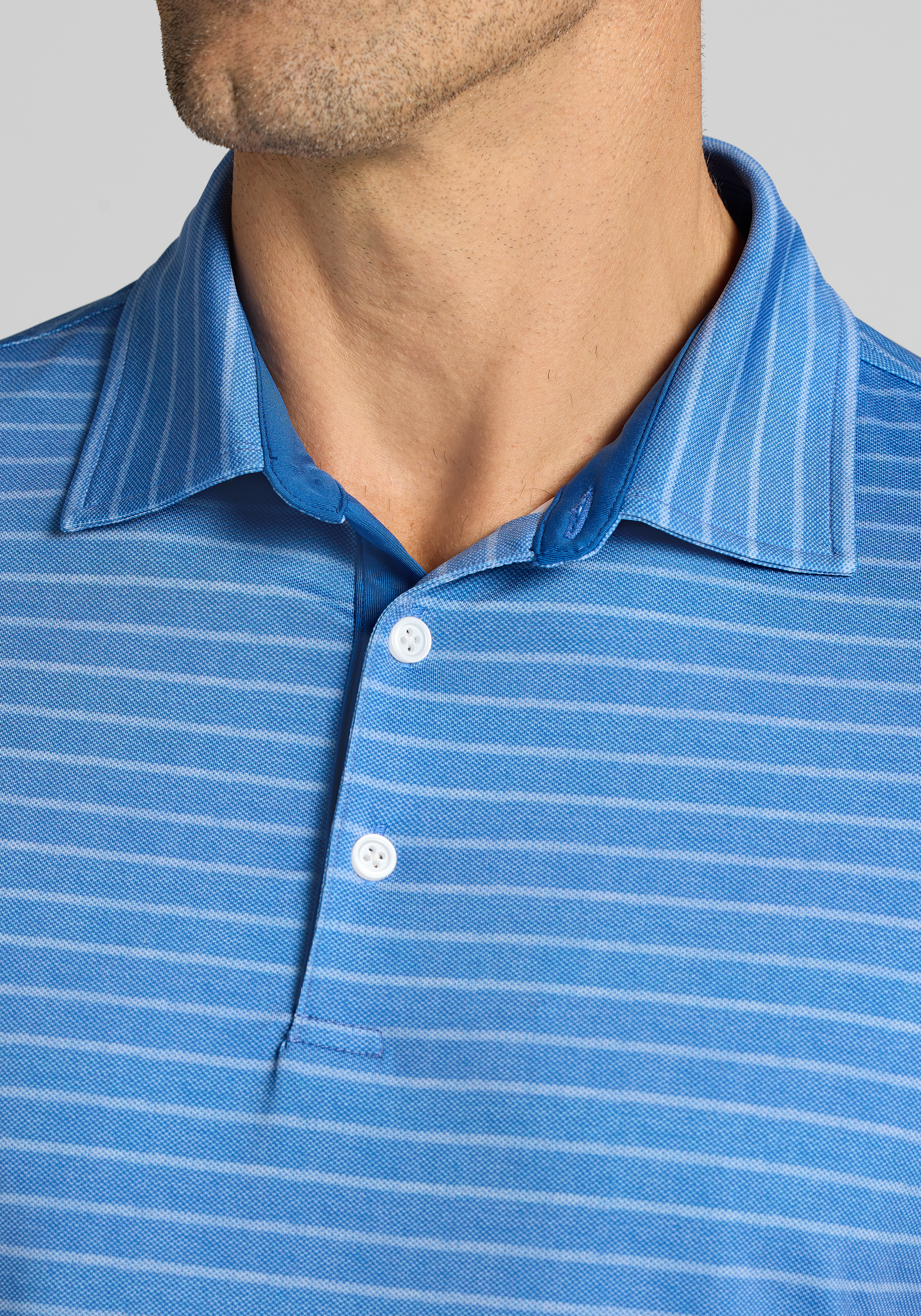 Traveler® Performance Tailored Fit Birdseye Stripe Polo