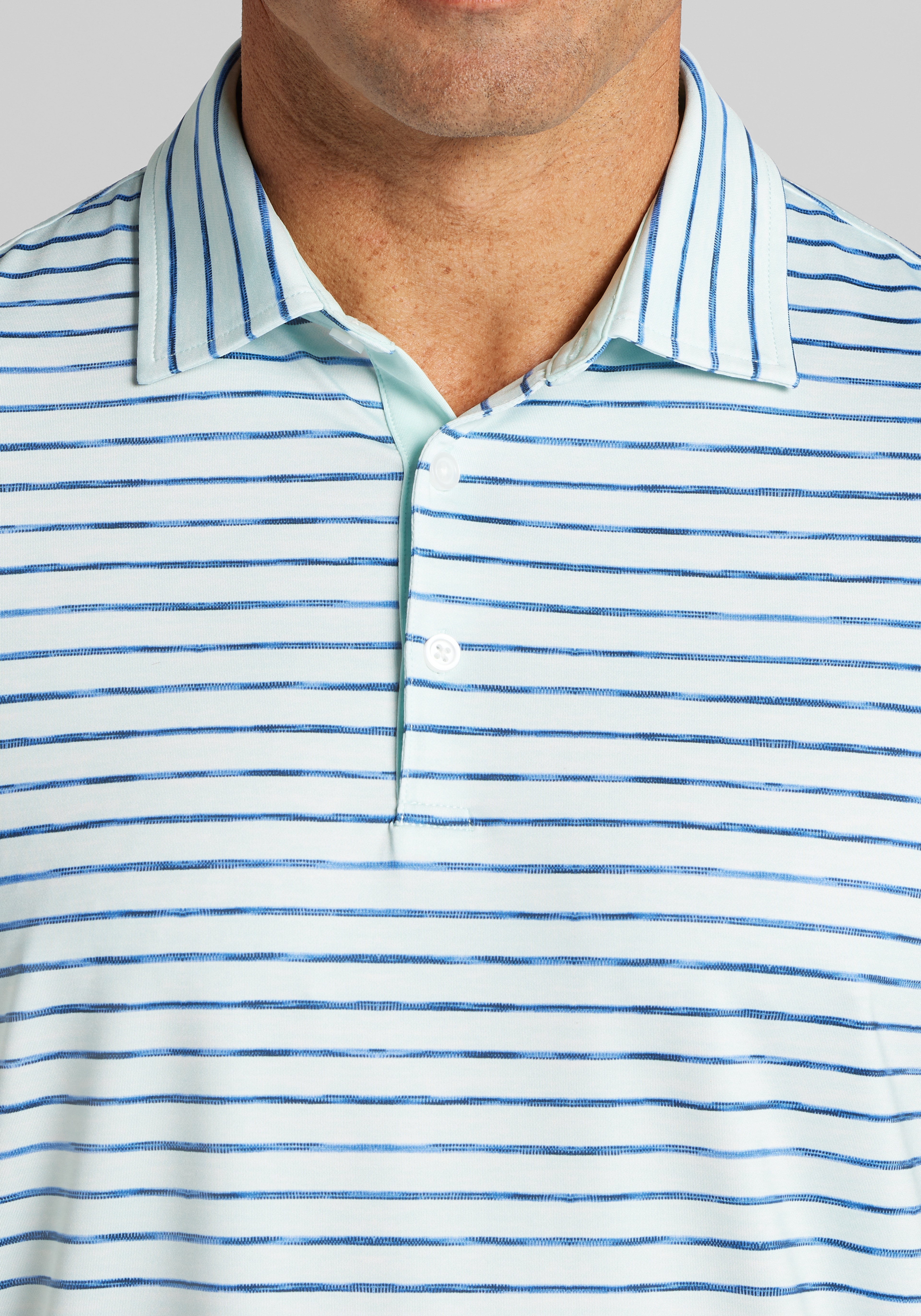 Traveler® Collection Tailored Fit Space-Dye Stripe Performance Polo CLEARANCE