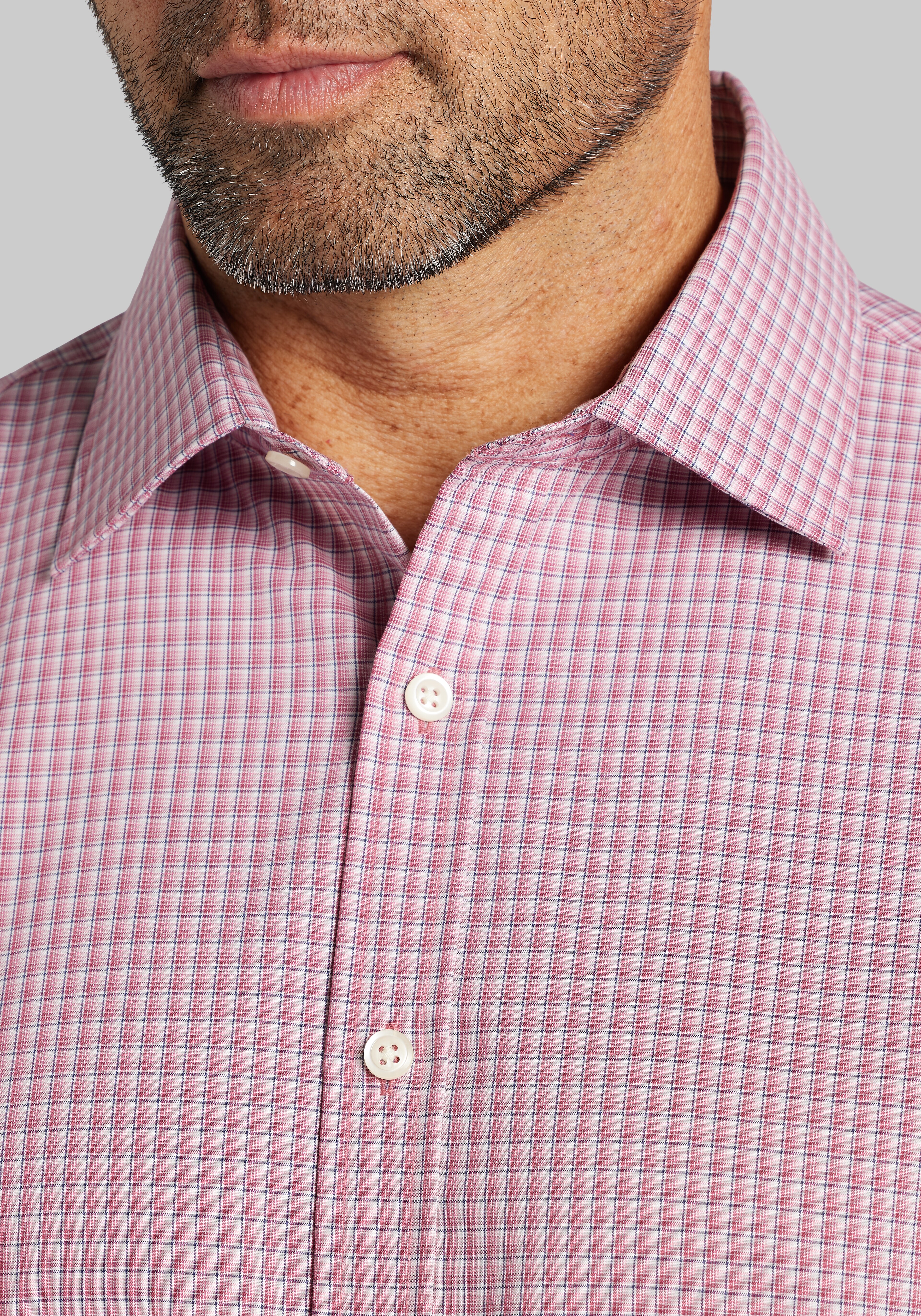 Jos A. Bank Traditional Fit Check Button Up Shirt CLEARANCE
