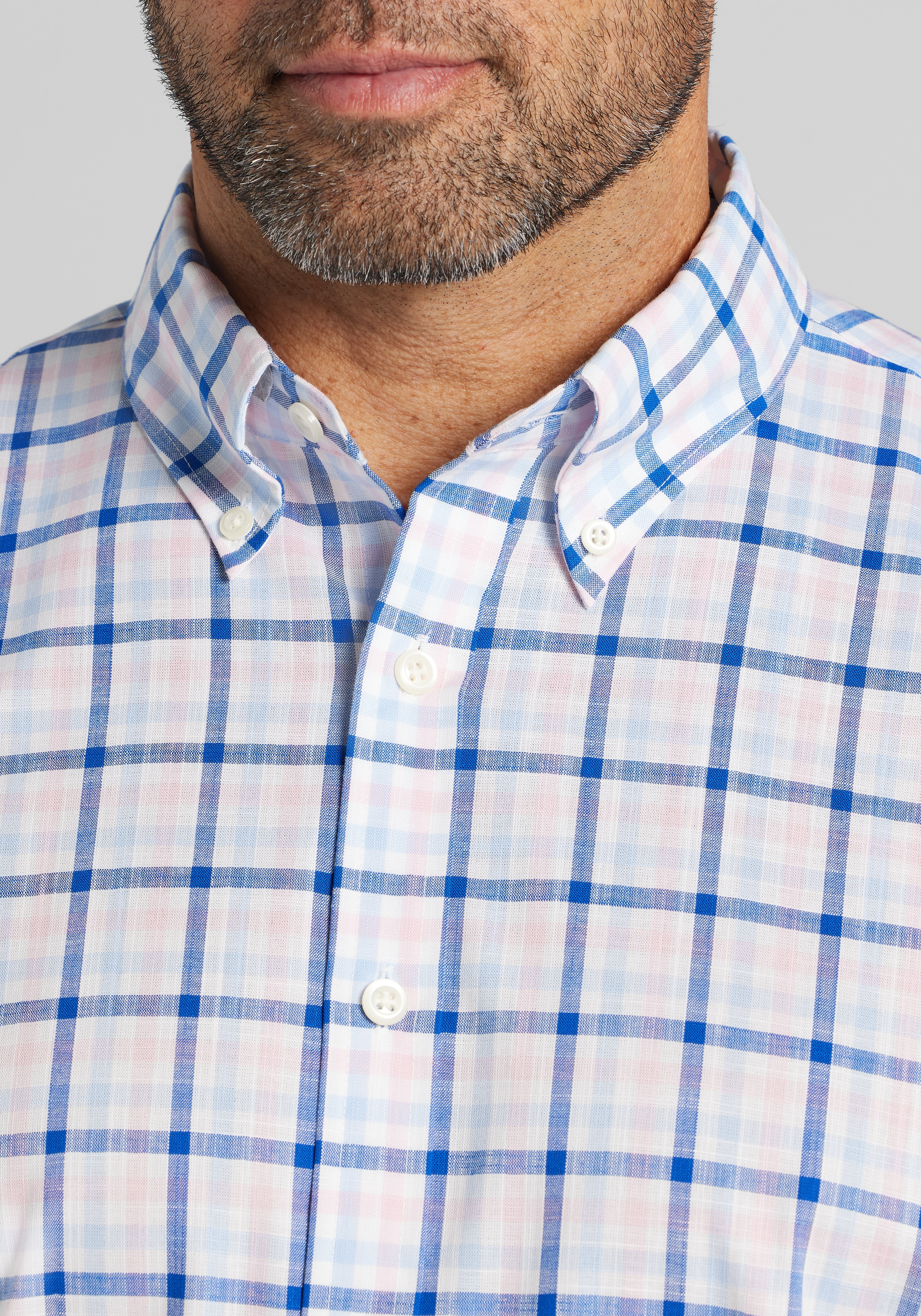 Jos. A. Bank Traditional Fit Large Check Button Up Shirt CLEARANCE