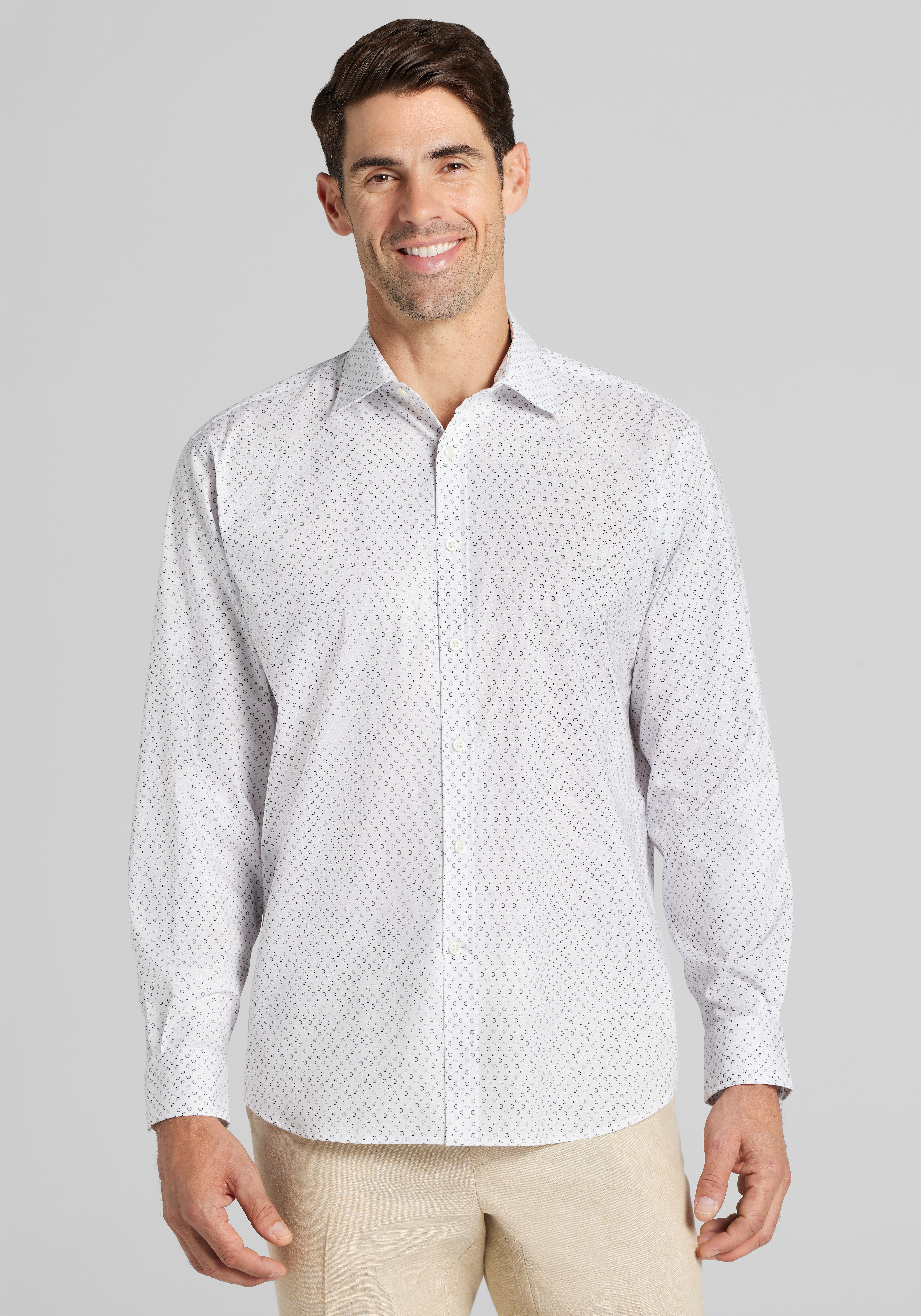 Men's Casual Tops, Jos. A. Bank Traditional Fit Sunburst Circles Sportshirt - Jos A Bank