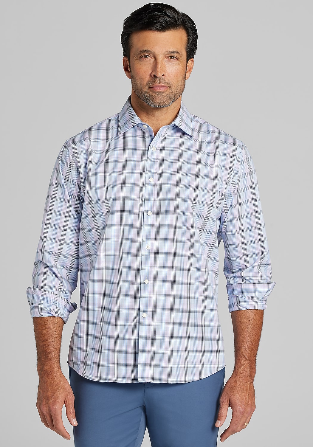 Jos. A. Bank Traditional Fit Multi Check Sportshirt
