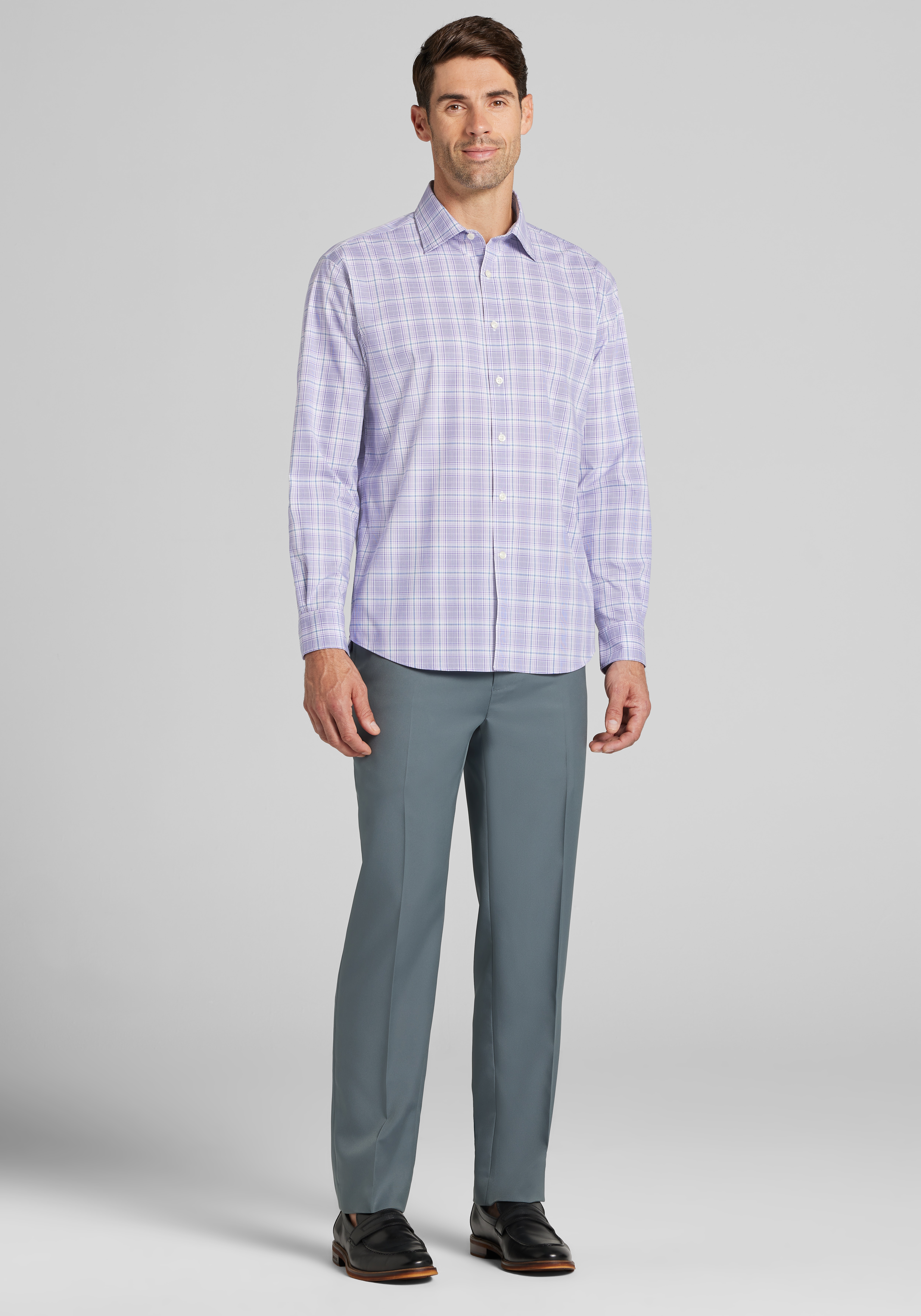 Jos. A. Bank Traditional Fit Grid Check Sportshirt