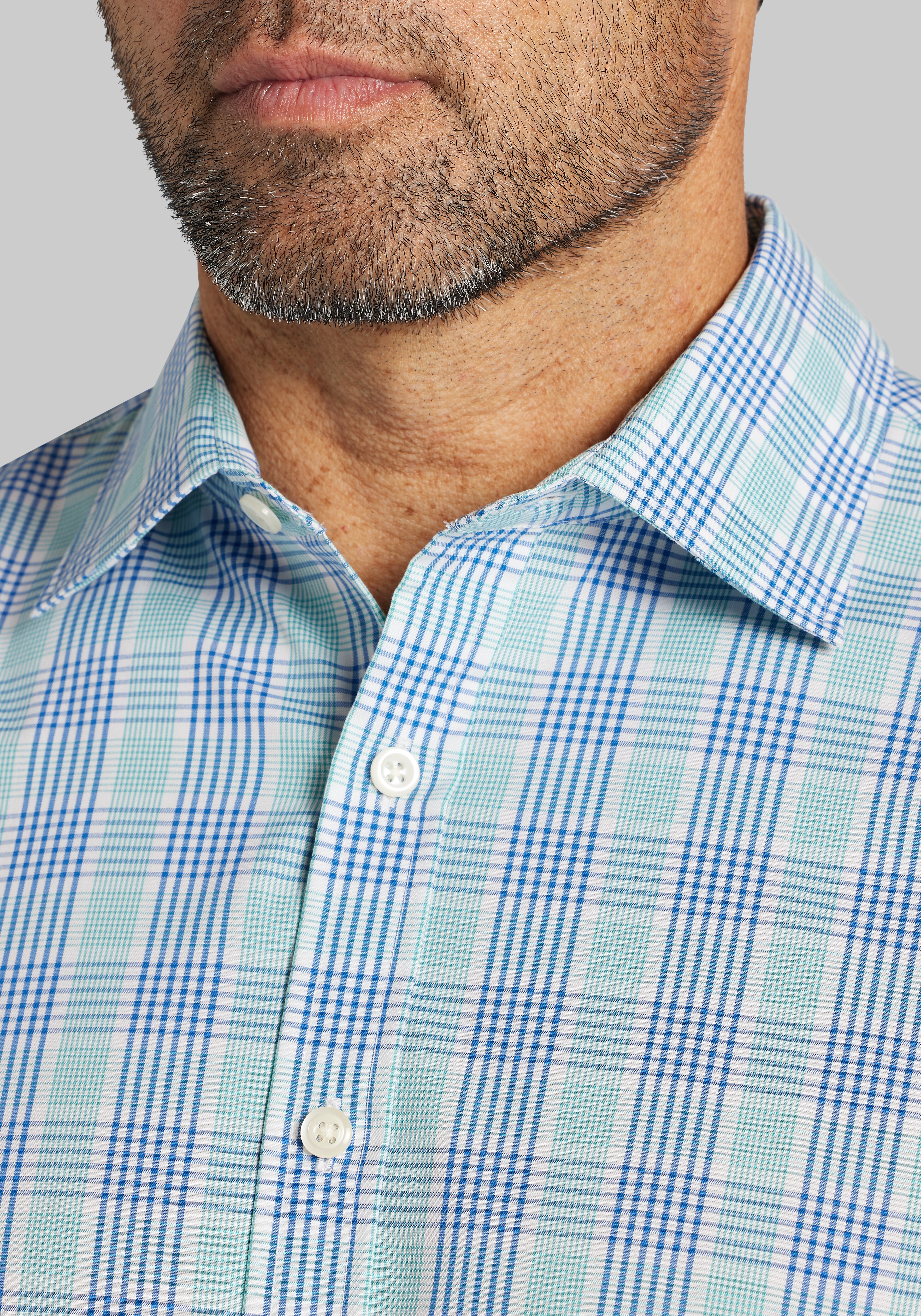Jos. A. Bank Traditional Fit Multi-Check Button Up Shirt CLEARANCE