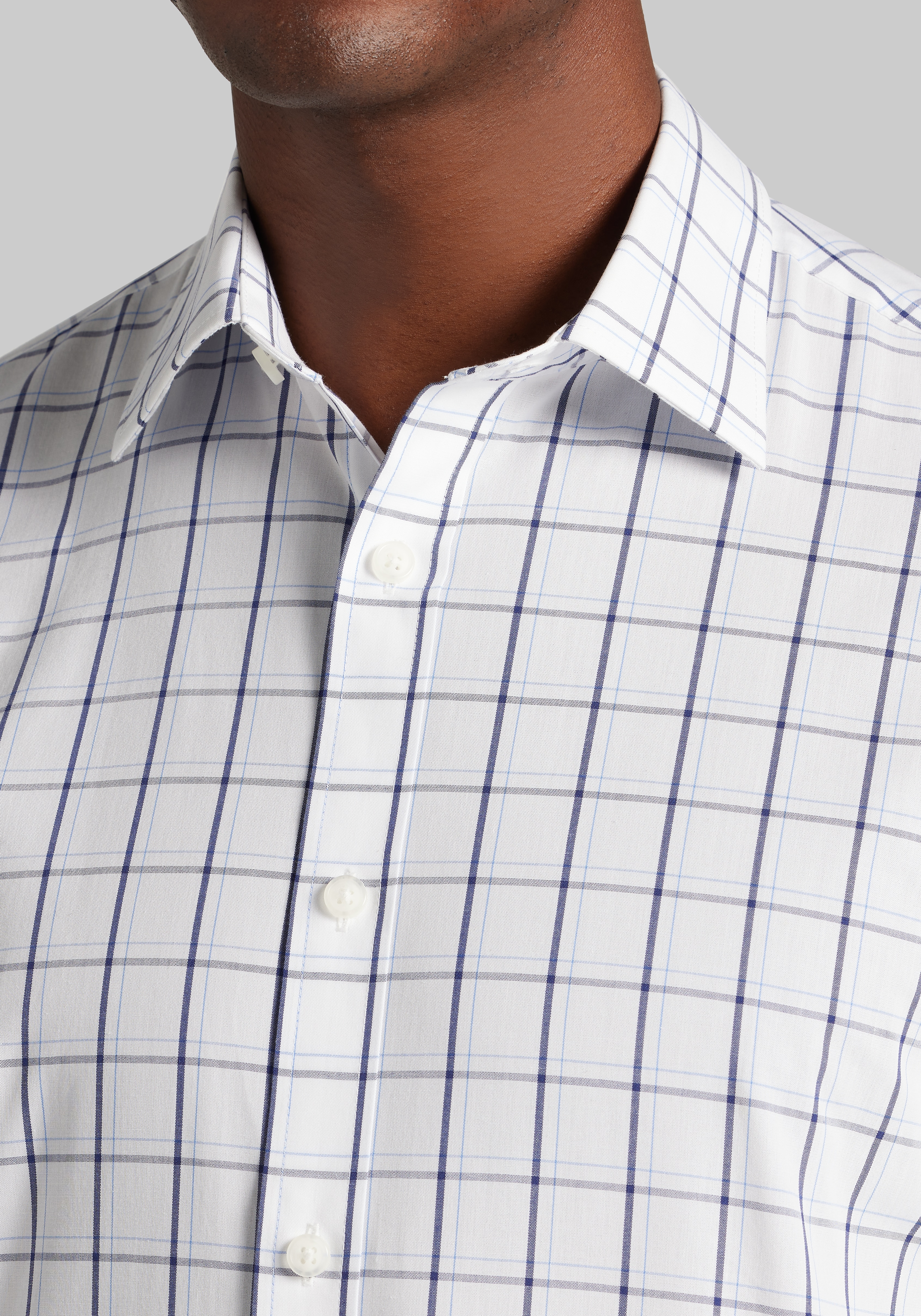 1905 Collection Tailored Fit Bold Grid Short Sleeve Sportshirt