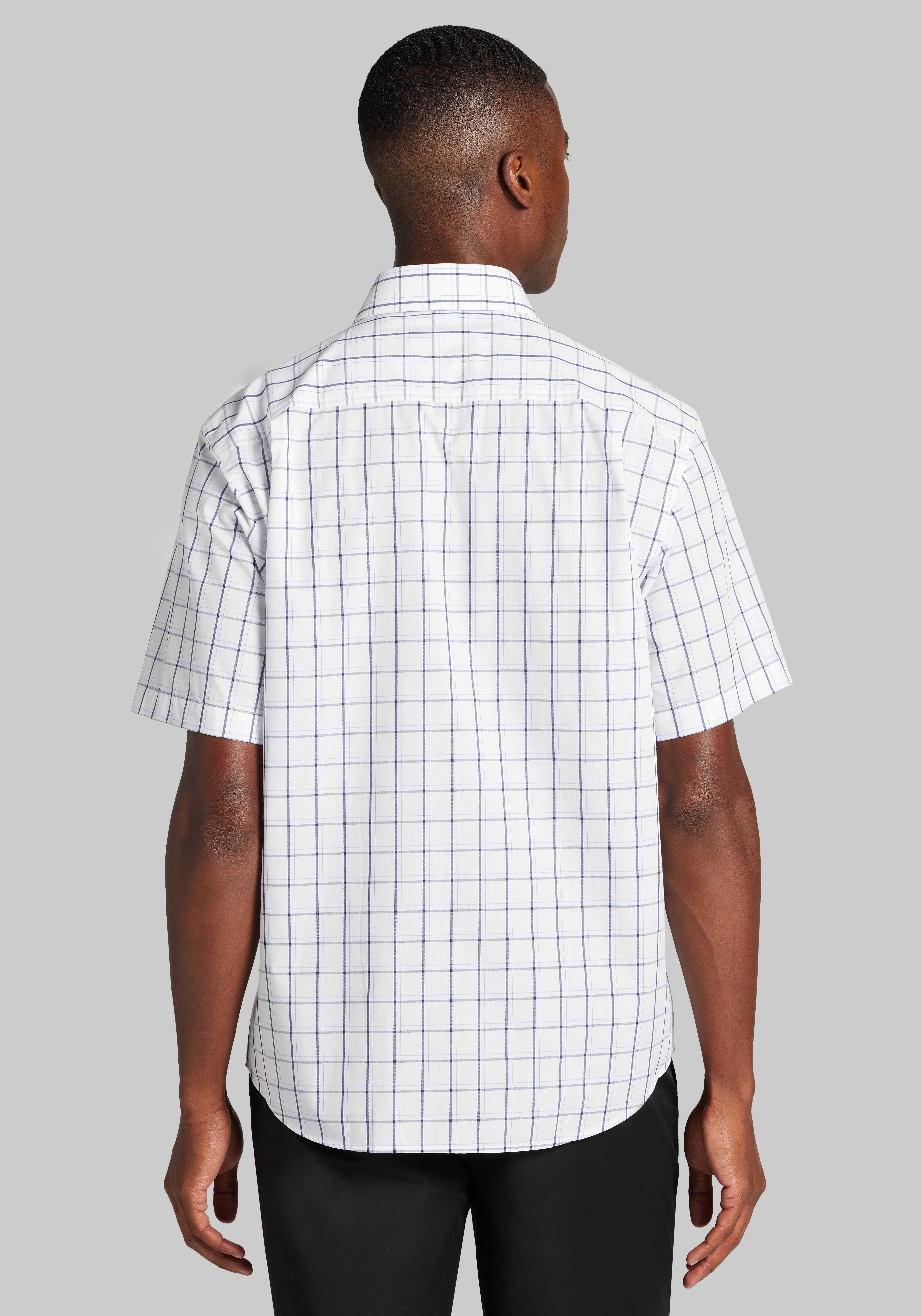 1905 Collection Tailored Fit Bold Grid Short Sleeve Sportshirt